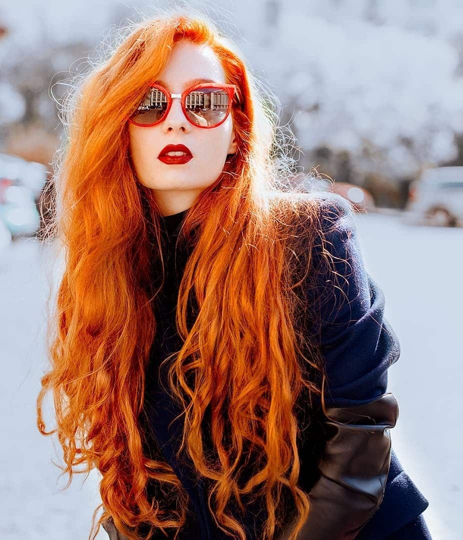21. Radiant Copper Waves - Red Orange Hair Color