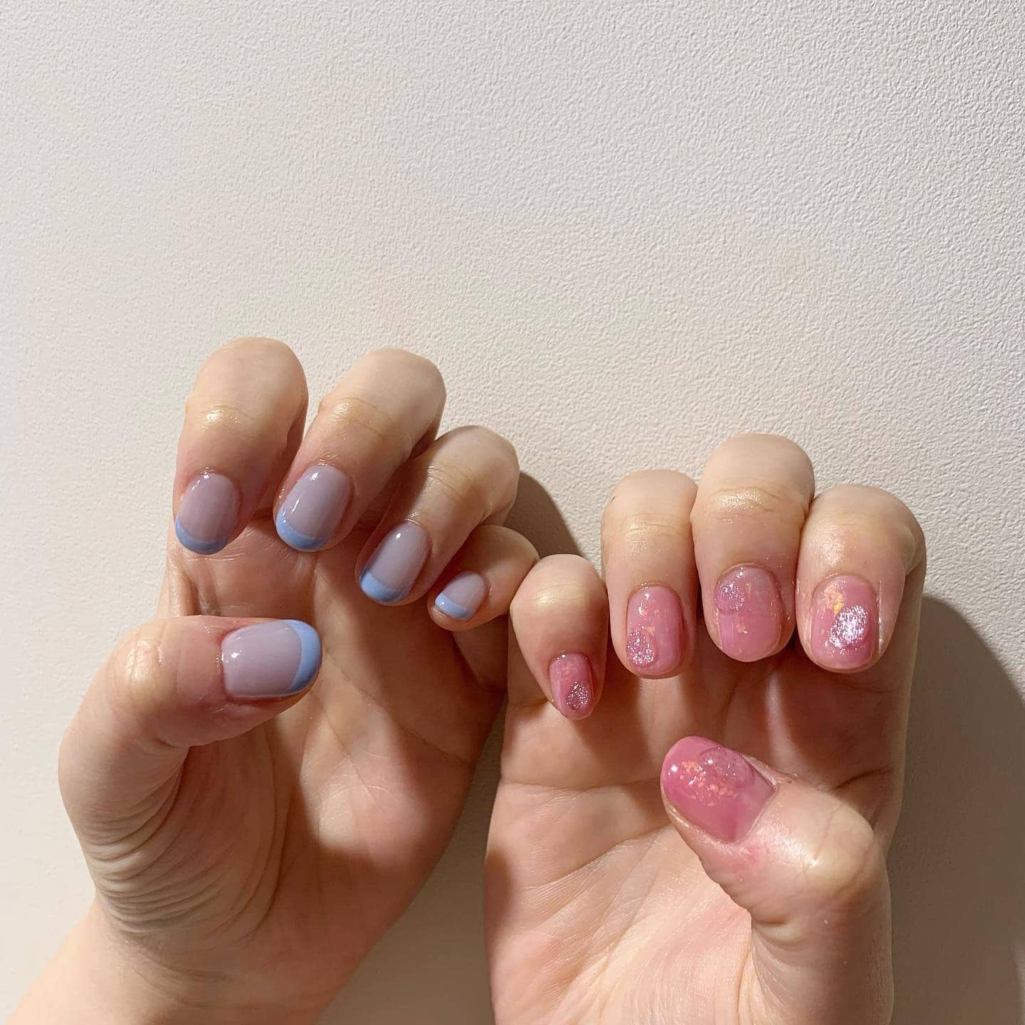 6. Dual-Tone Shell Mix - shell nail ideas