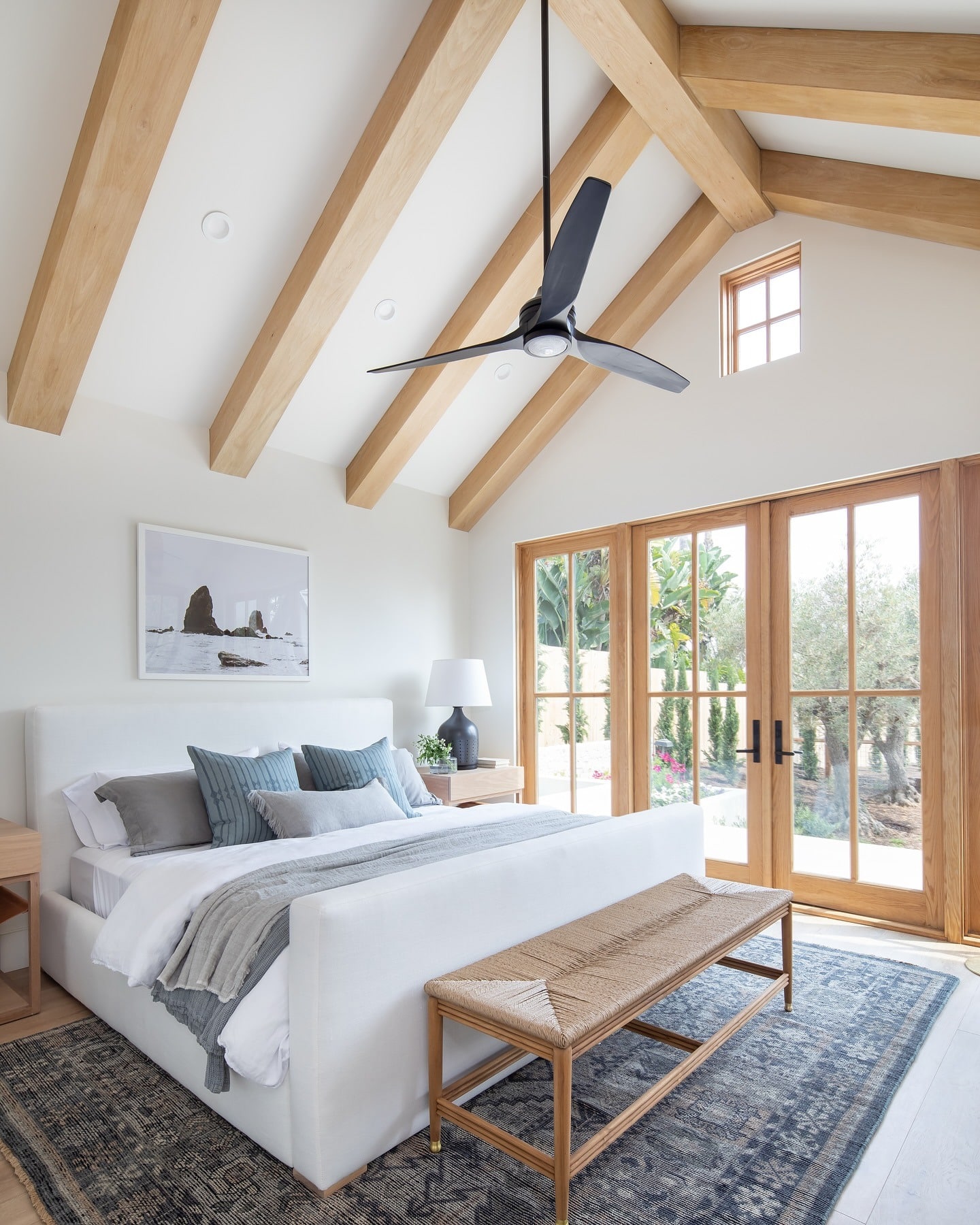 3. Light Oak and Blue Coastal Calm - oak bedroom ideas