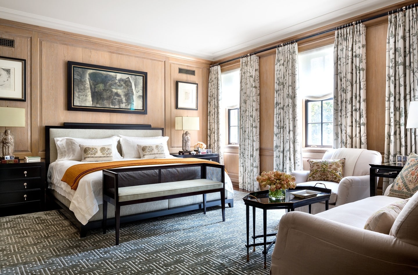 11. Oak Wall Panels with Classic Detailing - oak bedroom ideas