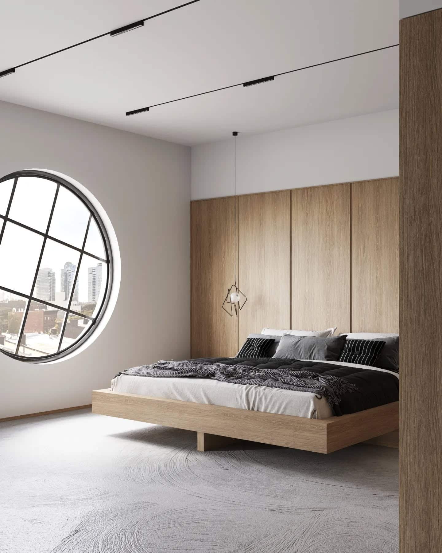 18. Urban Oak with Architectural Windows - oak bedroom ideas