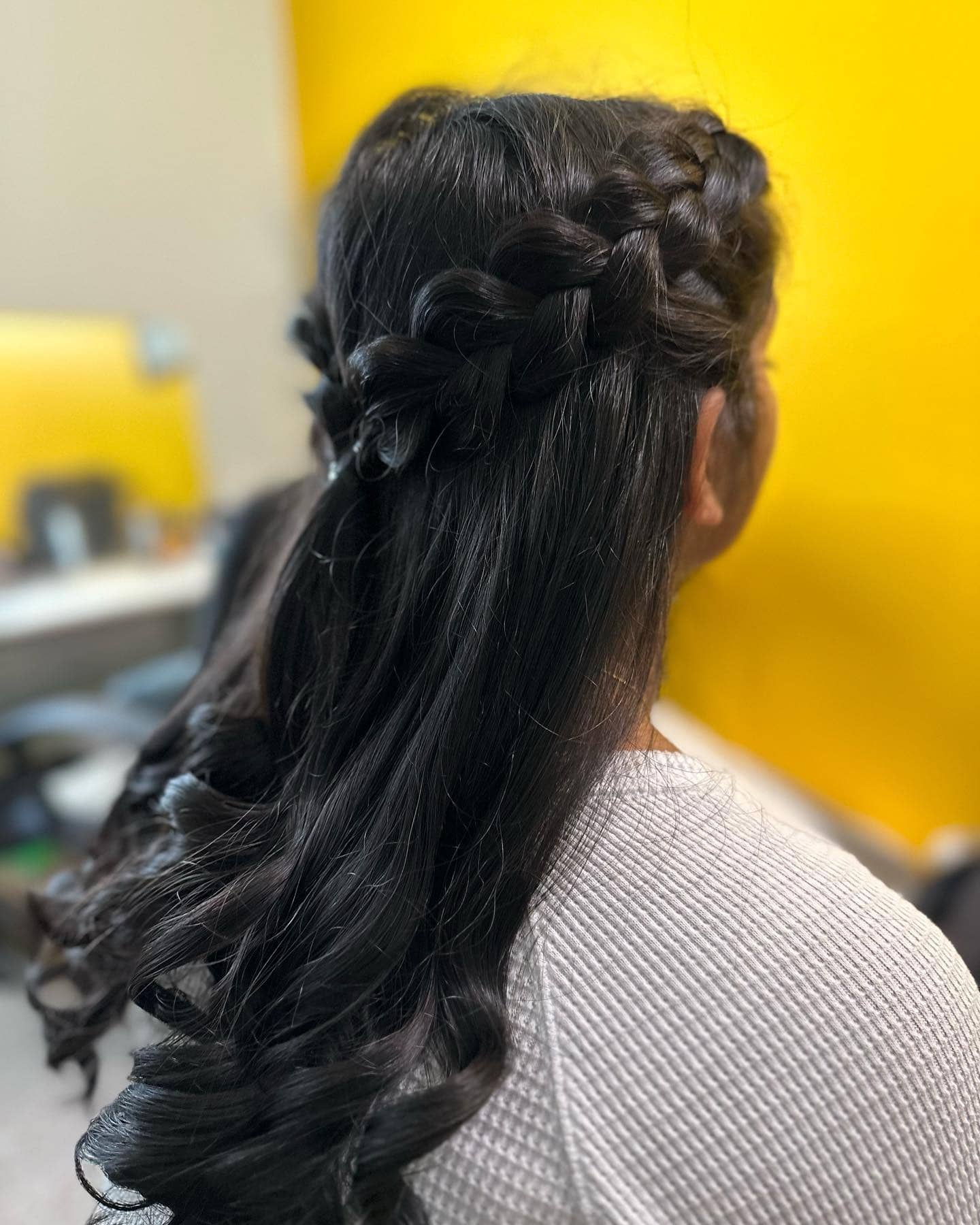 1. Waterfall Braid with Soft Waves - Simple Hairstyles