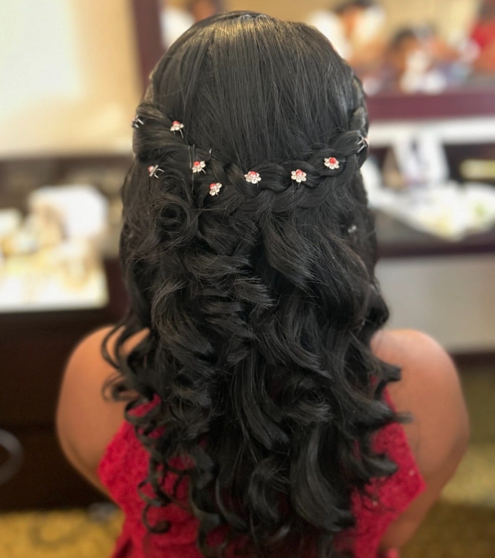 19. Half-Up Floral-Inspired Braid - Simple Hairstyles