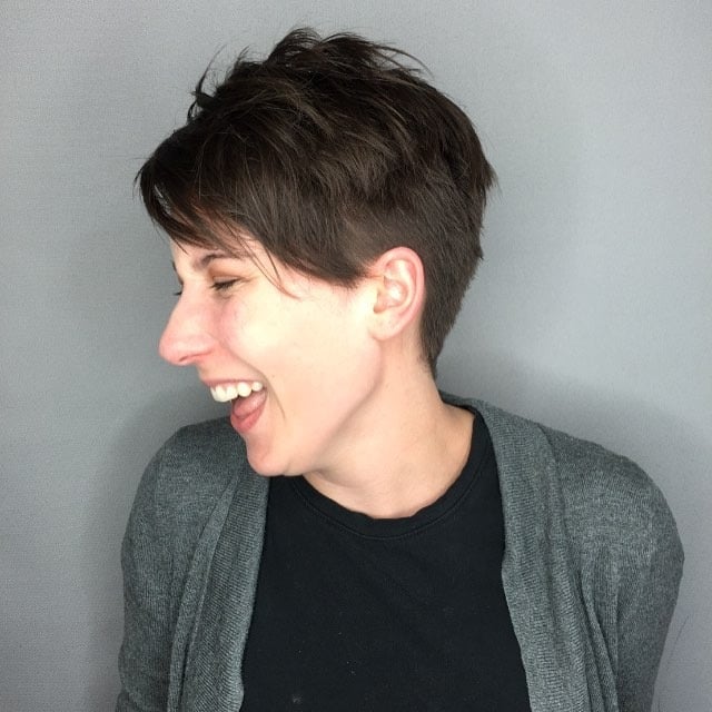 4. Classic Dark Brown Pixie Cut - Choppy Pixie Haircuts
