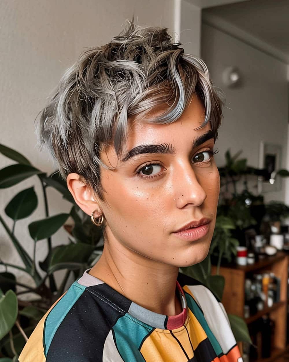 6. Ash-Toned Tousled Pixie - Choppy Pixie Haircuts