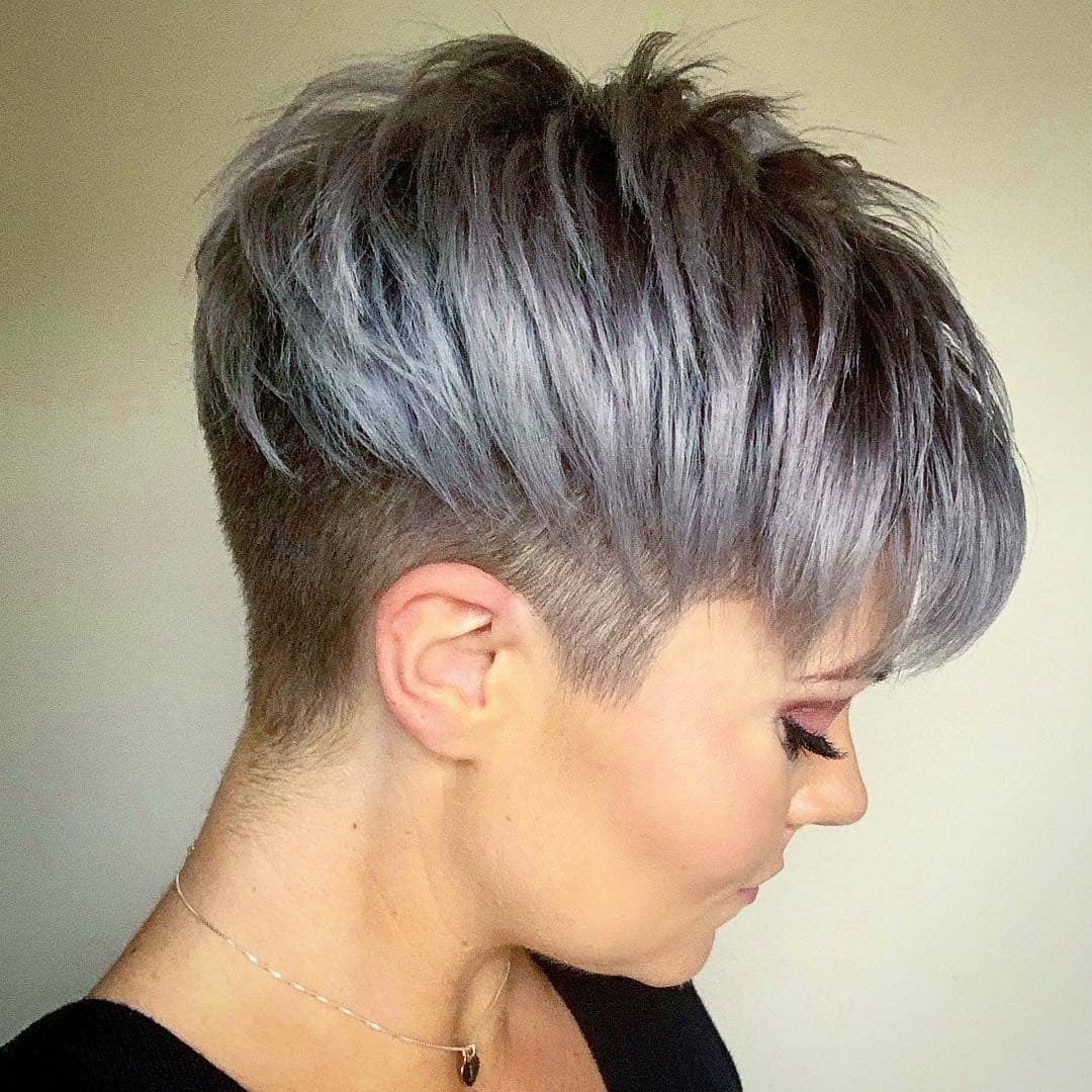 10. Smoky Silver Undercut Pixie - Choppy Pixie Haircuts