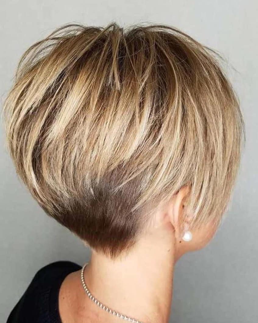 11. Stacked Blonde Pixie with Undercut - Choppy Pixie Haircuts