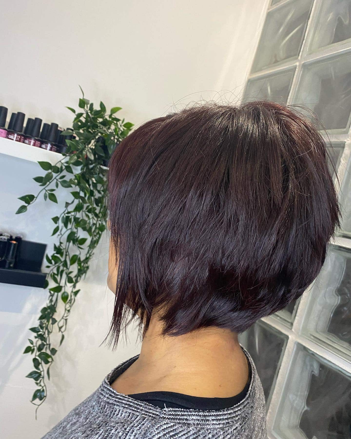 16. Dark Plum Choppy Pixie Bob - Choppy Pixie Haircuts