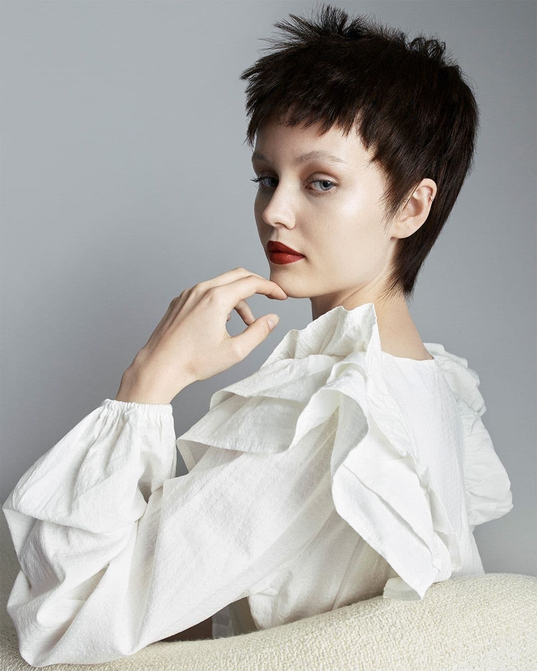 19. Edgy Black Choppy Pixie with Short Fringe - Choppy Pixie Haircuts