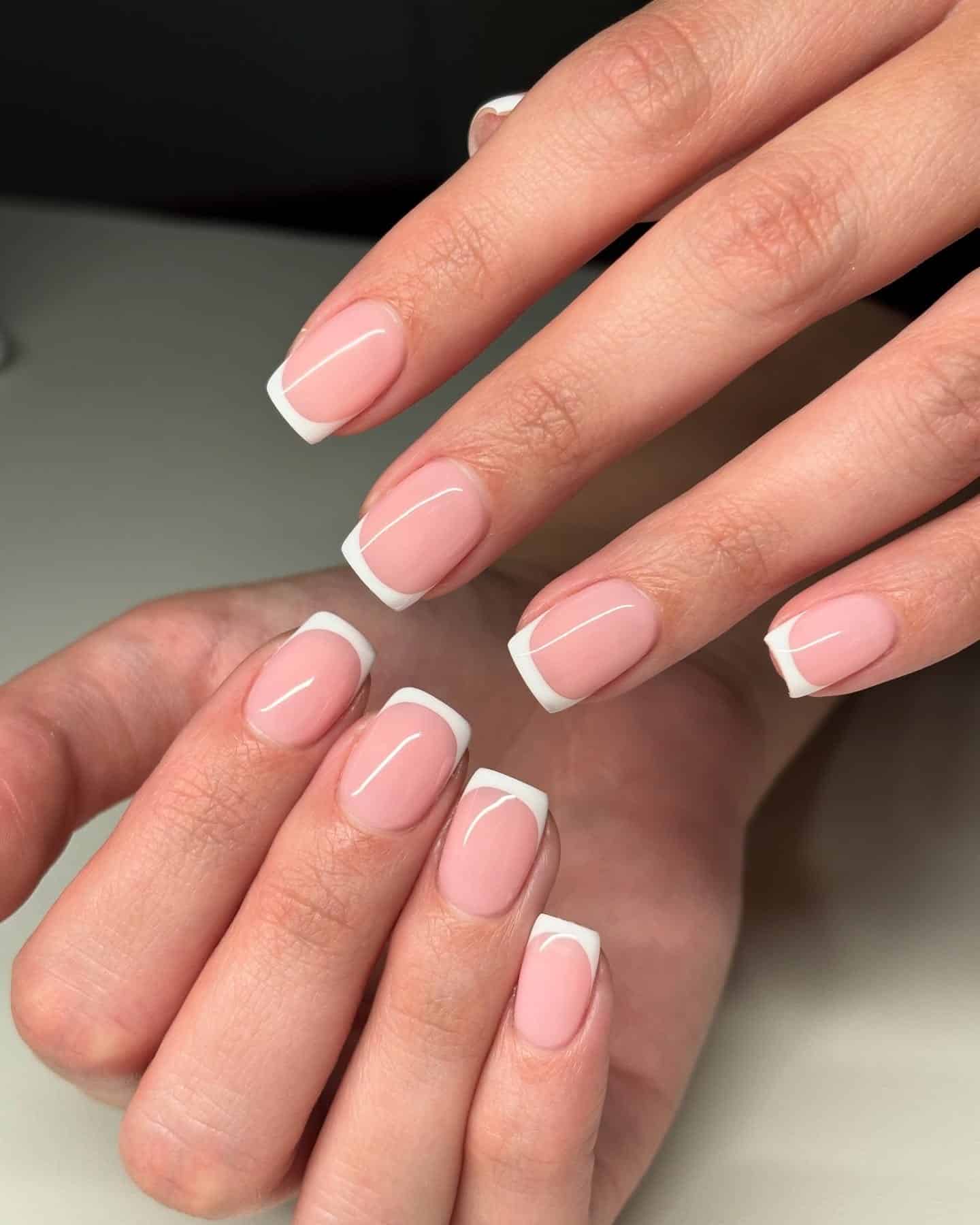 15. Classic Square French - short french nail ideas