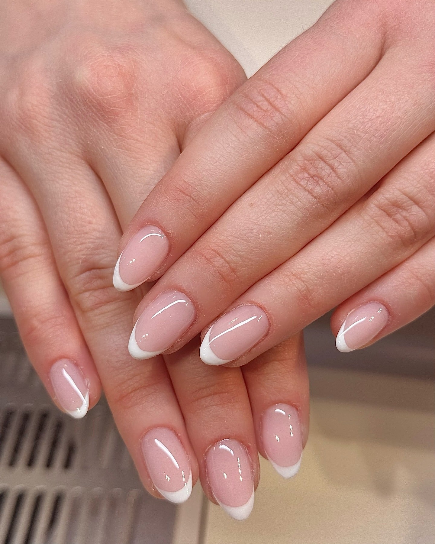 17. Almond French Simplicity - short french nail ideas