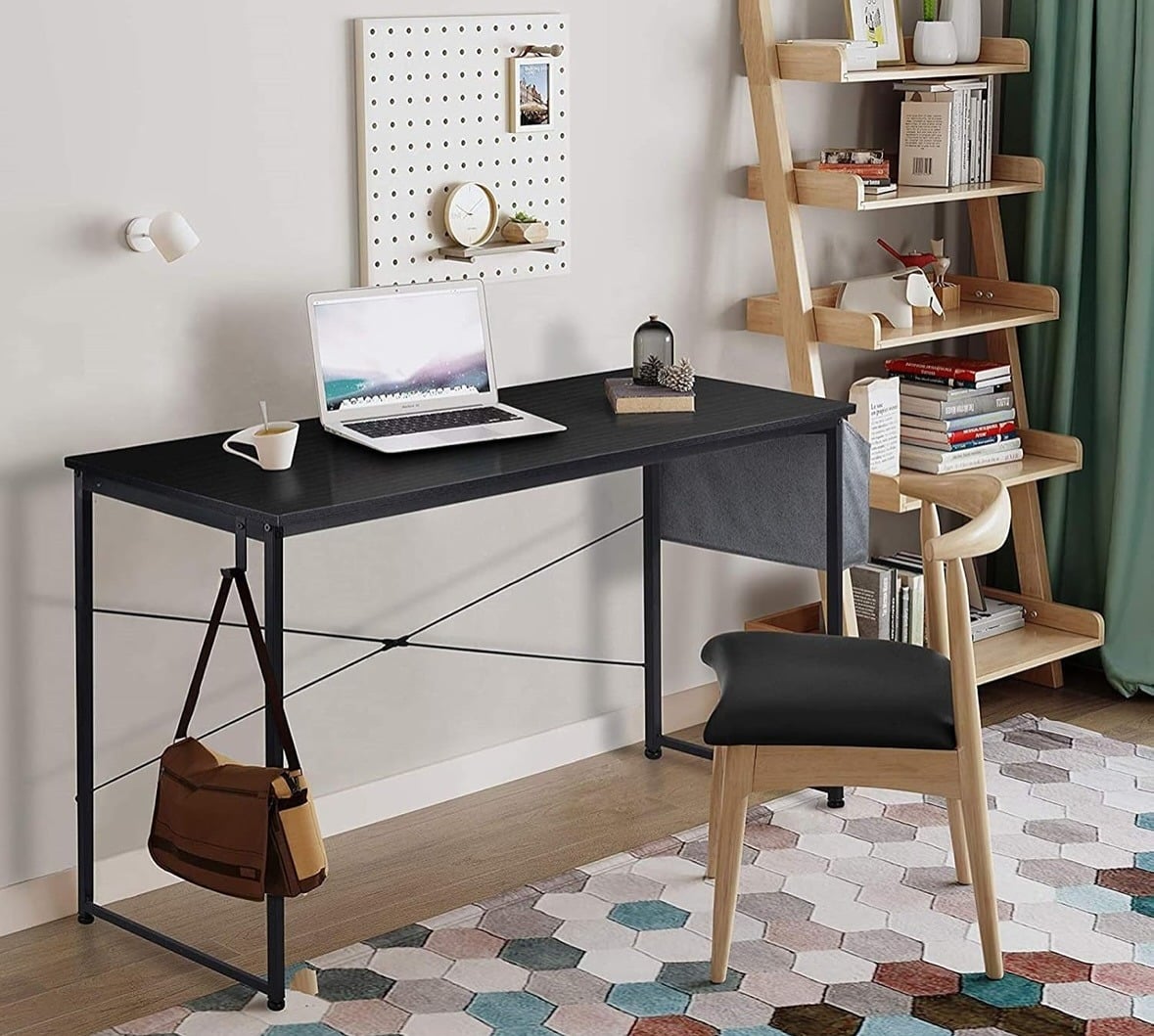 16. Compact Minimalist Setup - black desk office ideas