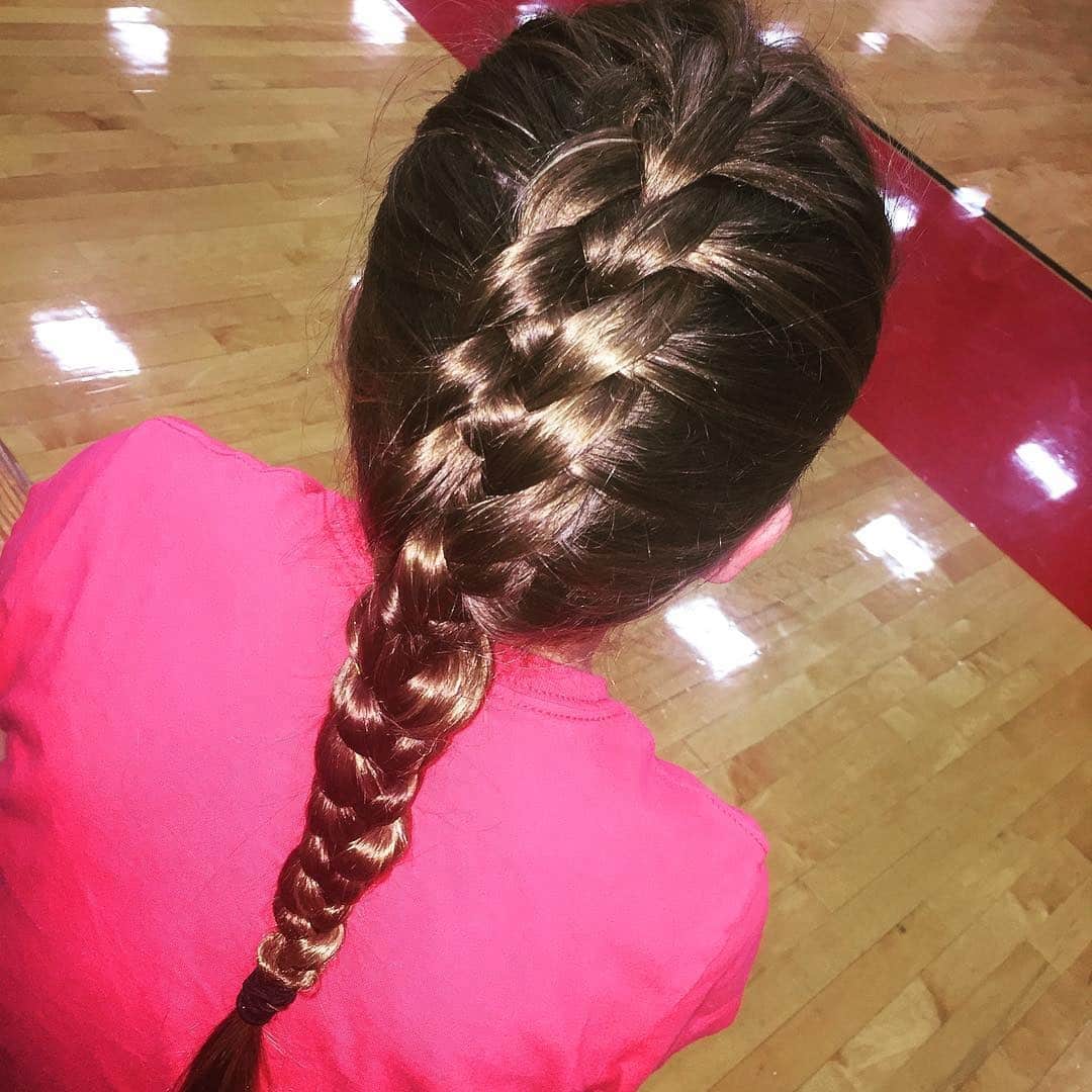 4. French Braid Run-through on Medium Brown Hair - Volleyball Hairstyles