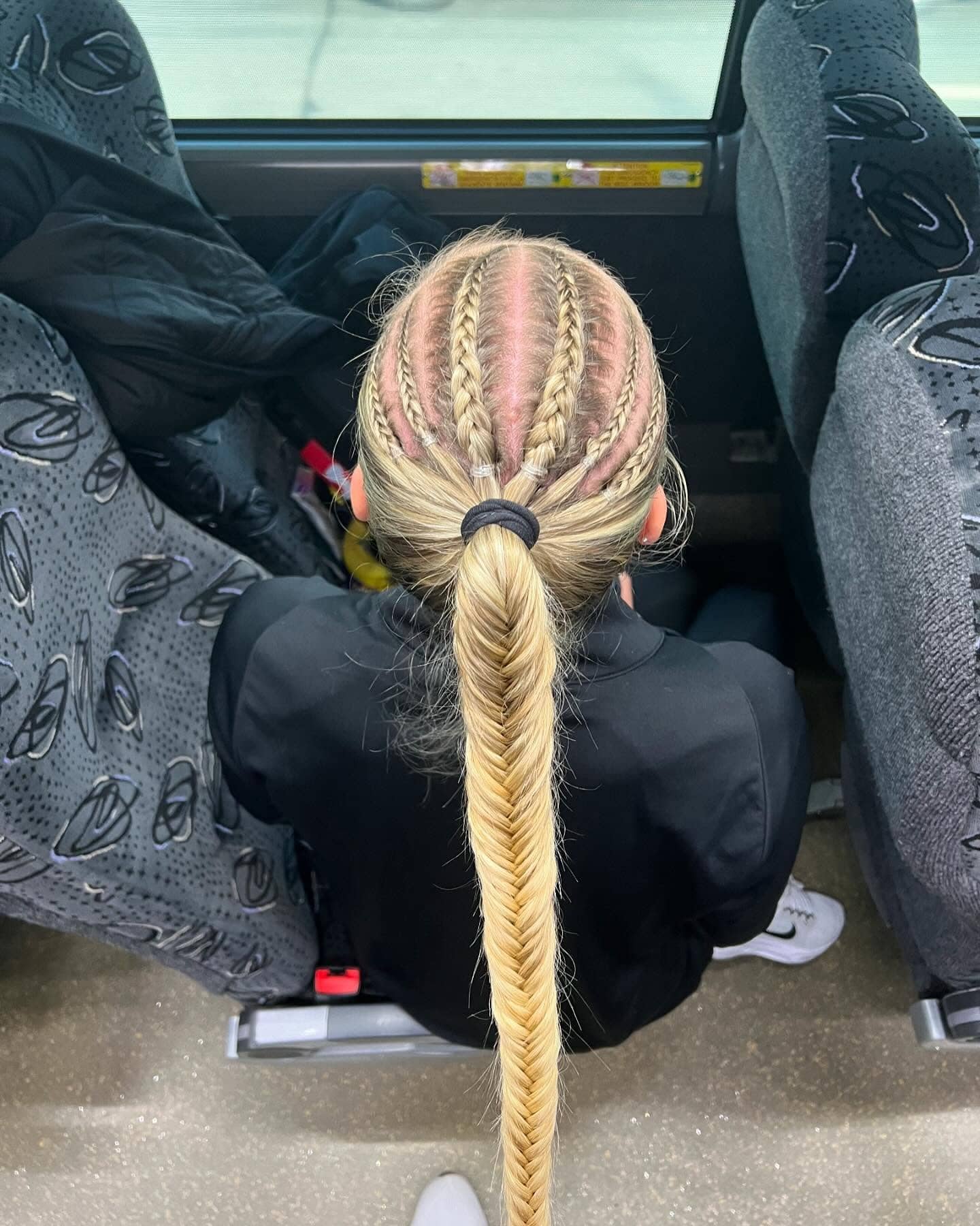 15. Cornrow Rows into Long Fishtail Ponytail on Blonde Hair - Volleyball Hairstyles