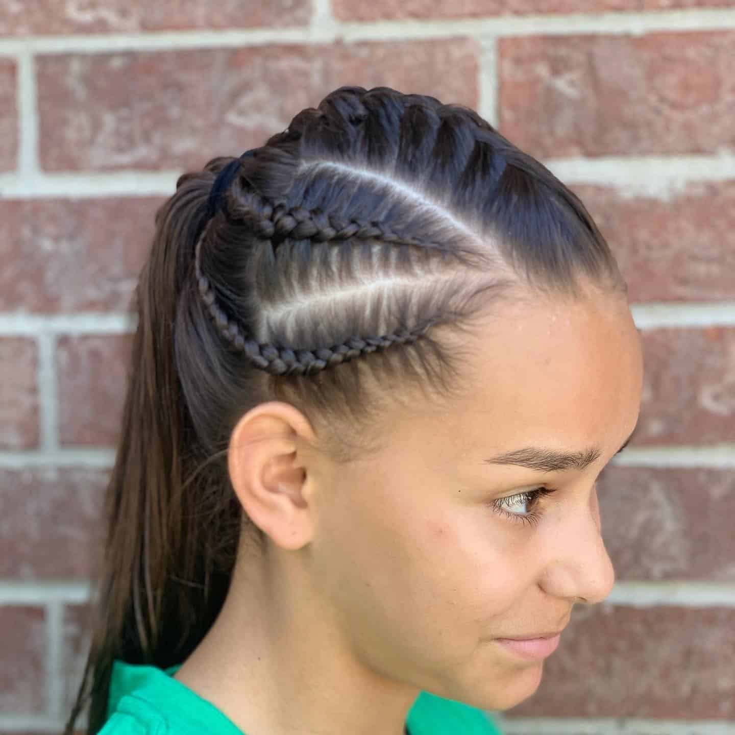 20. Sectioned Cornrows into Ponytail on Dark Brown Hair - Volleyball Hairstyles
