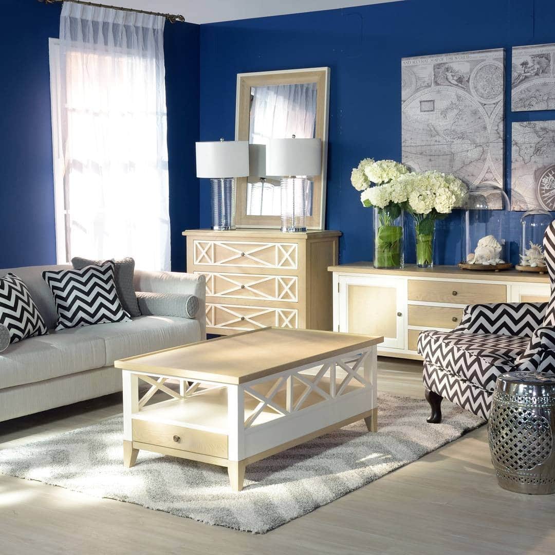 15. Coastal-Inspired Navy and White - navy blue living room ideas