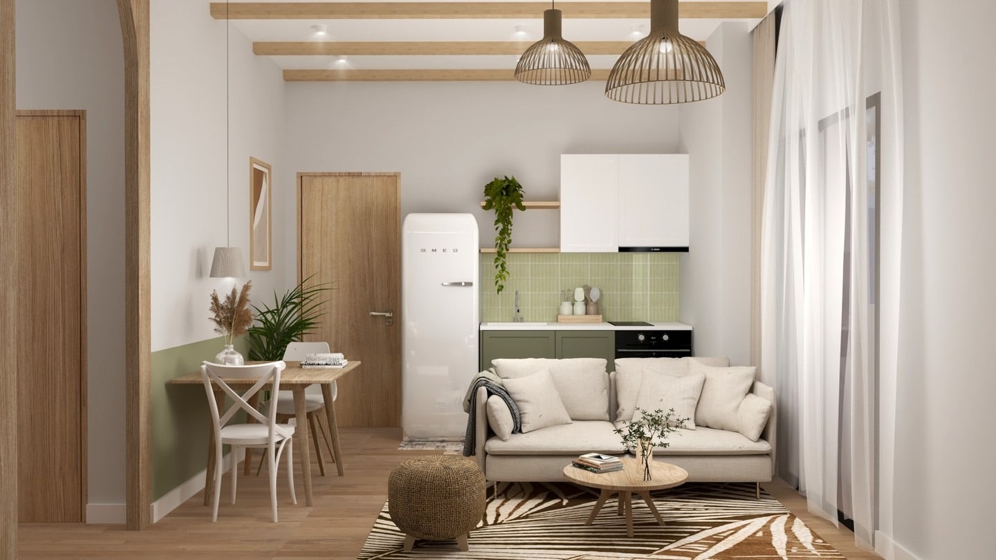 3. Scandinavian Simplicity with Nature’s Touch - urban living room ideas