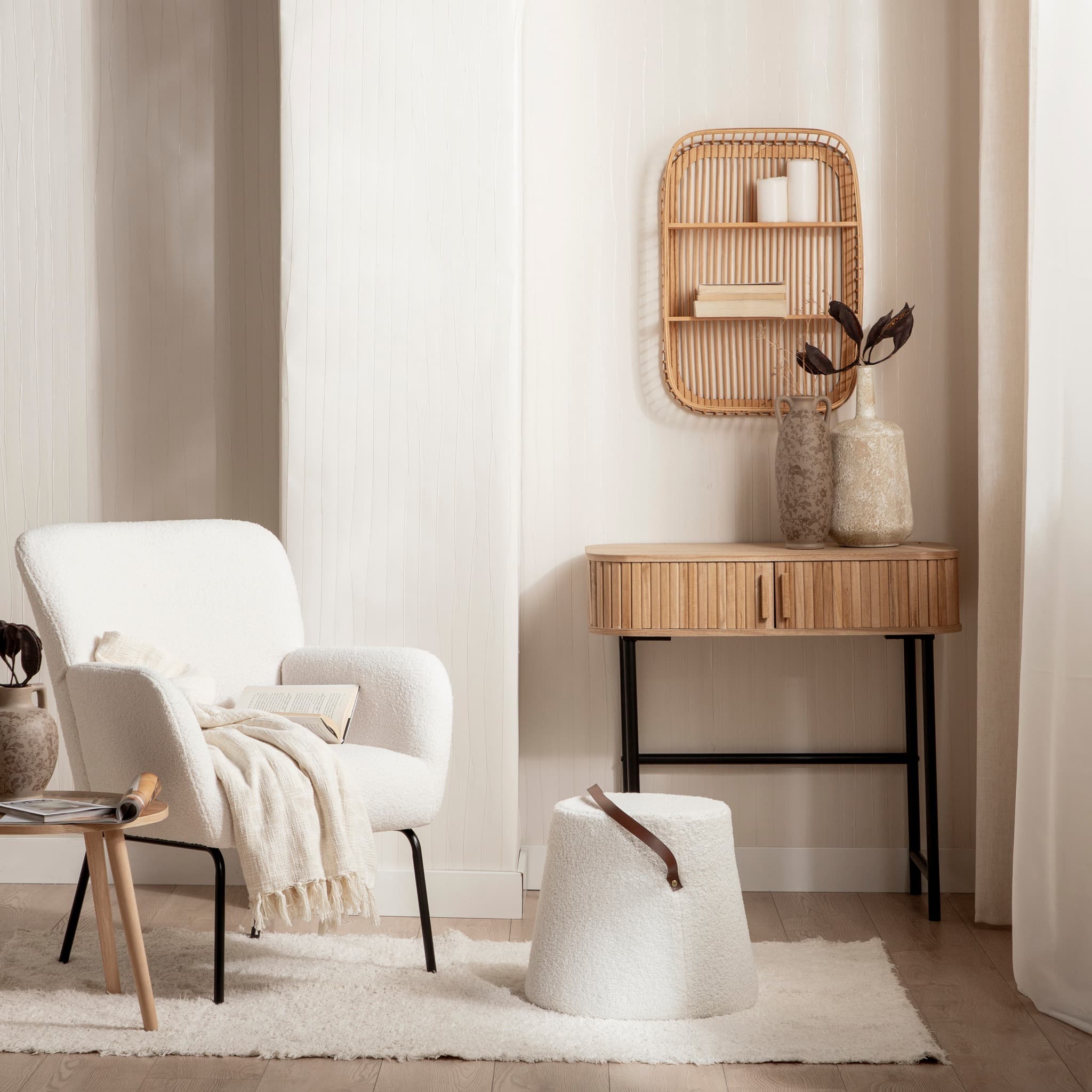 6. Minimalist Comfort with Organic Accents - urban living room ideas