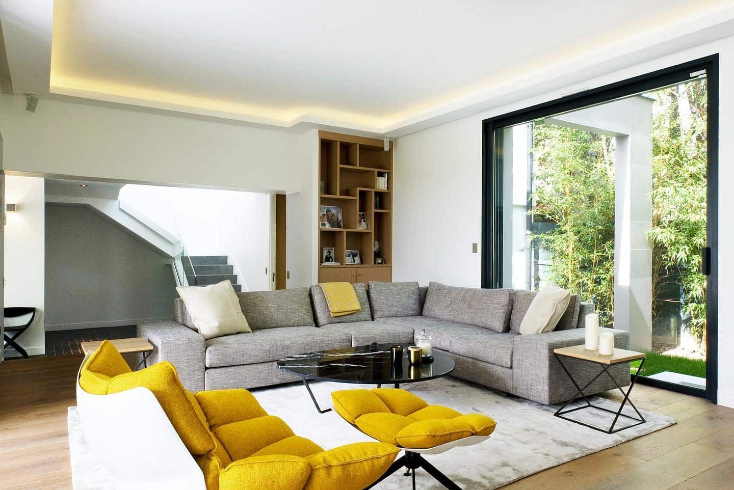 8. Vibrant Modern with Bold Accents - urban living room ideas