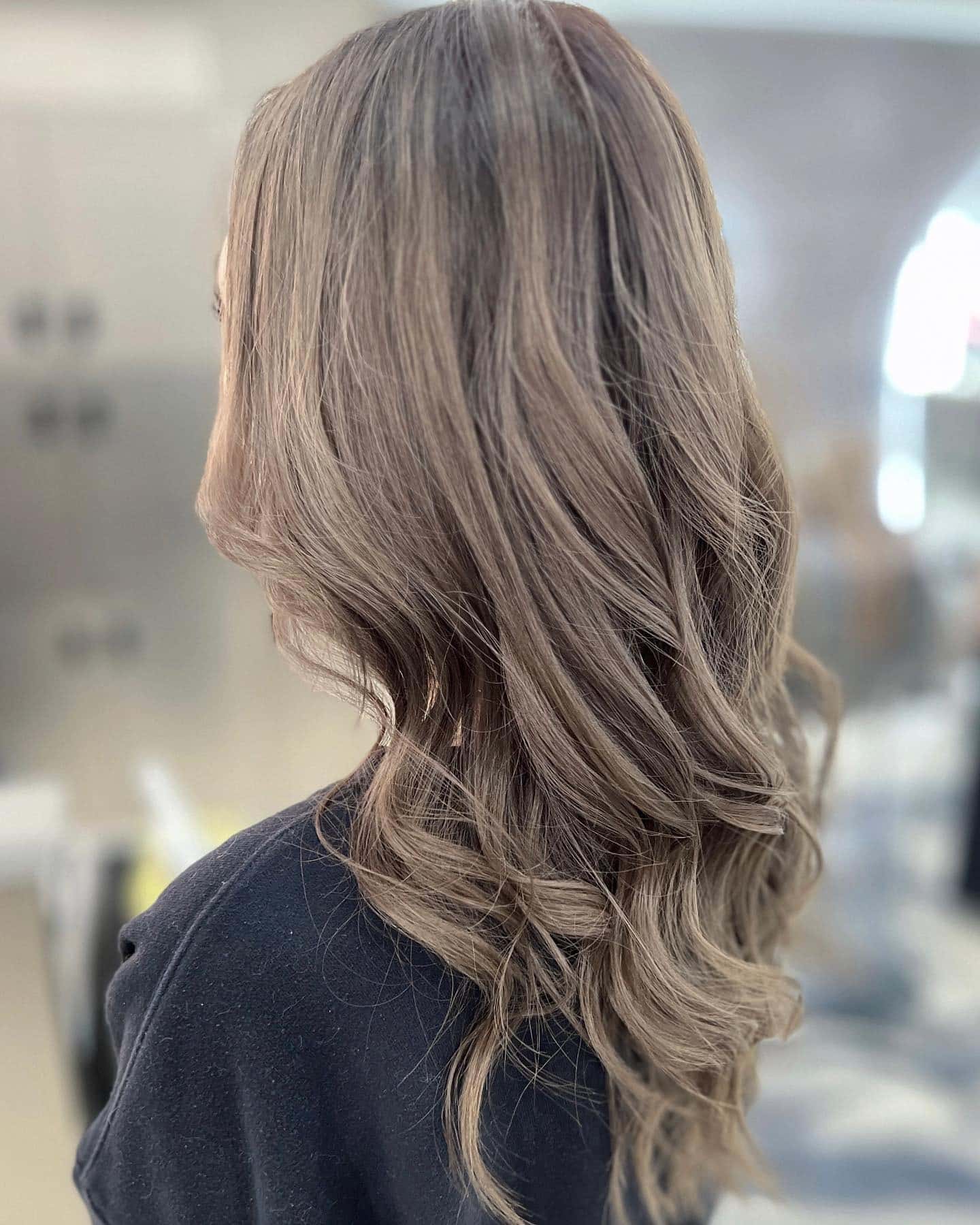 1. Soft Waves in Milk Tea Brown - Milk Tea Hair Color