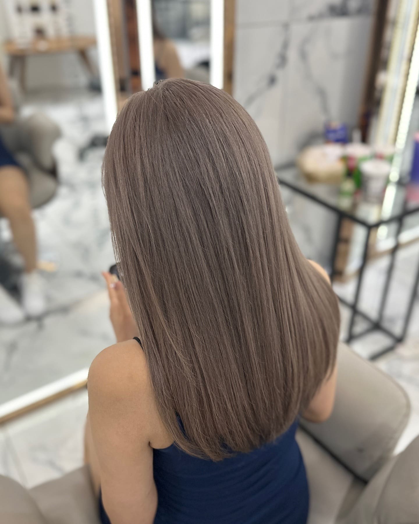 4. Silky Milk Tea Ash Finish - Milk Tea Hair Color