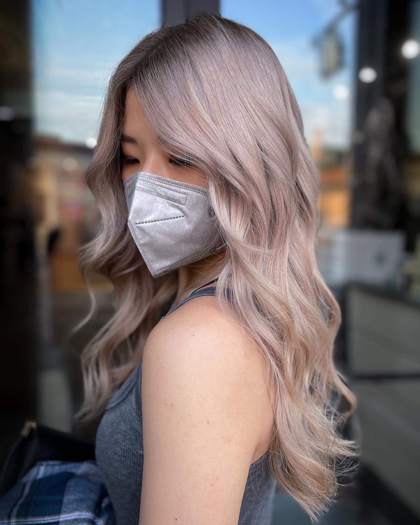 8. Pastel Ash Milk Tea Curls - Milk Tea Hair Color