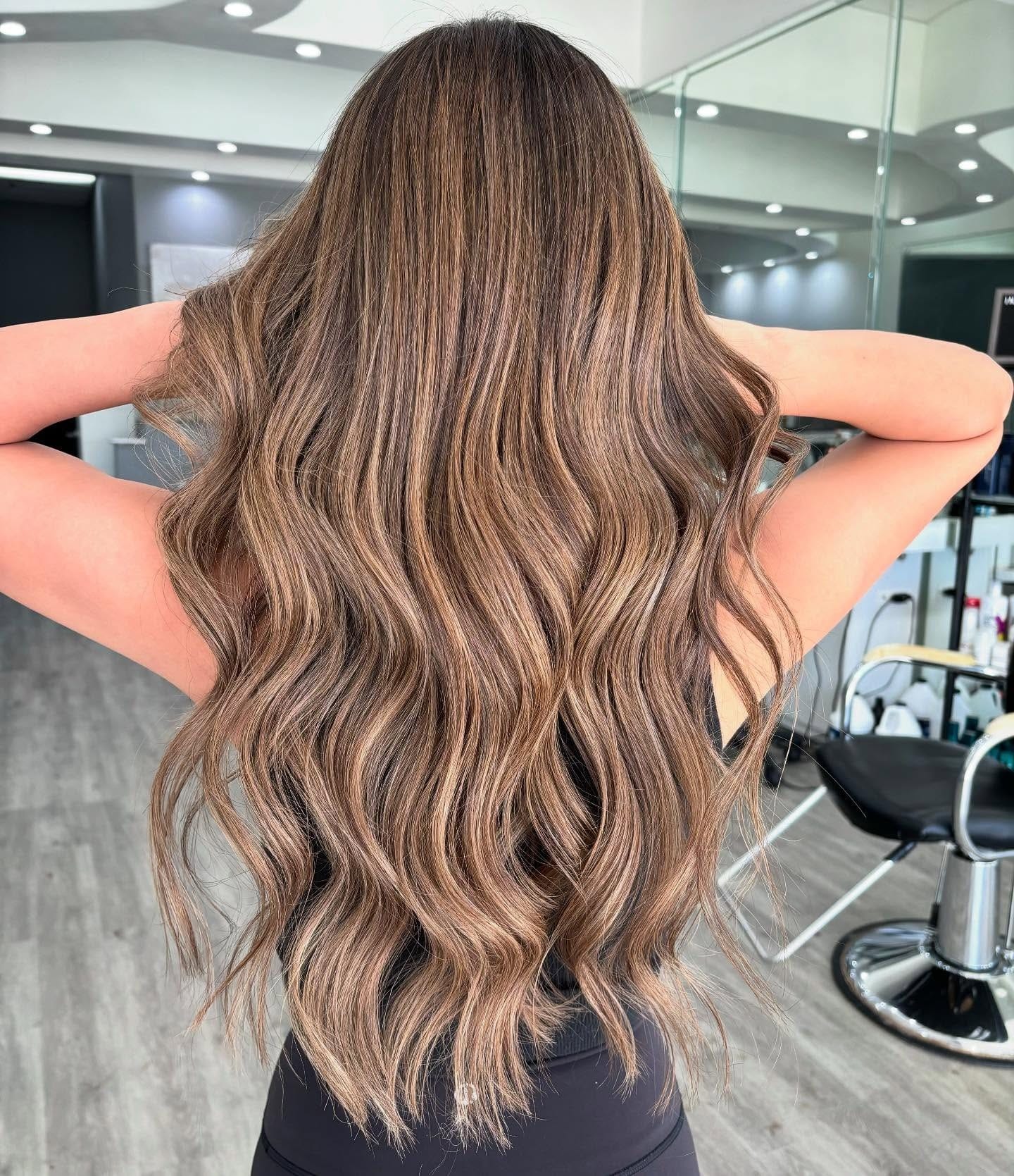 12. Dimensional Long Waves in Milk Tea Brown - Milk Tea Hair Color