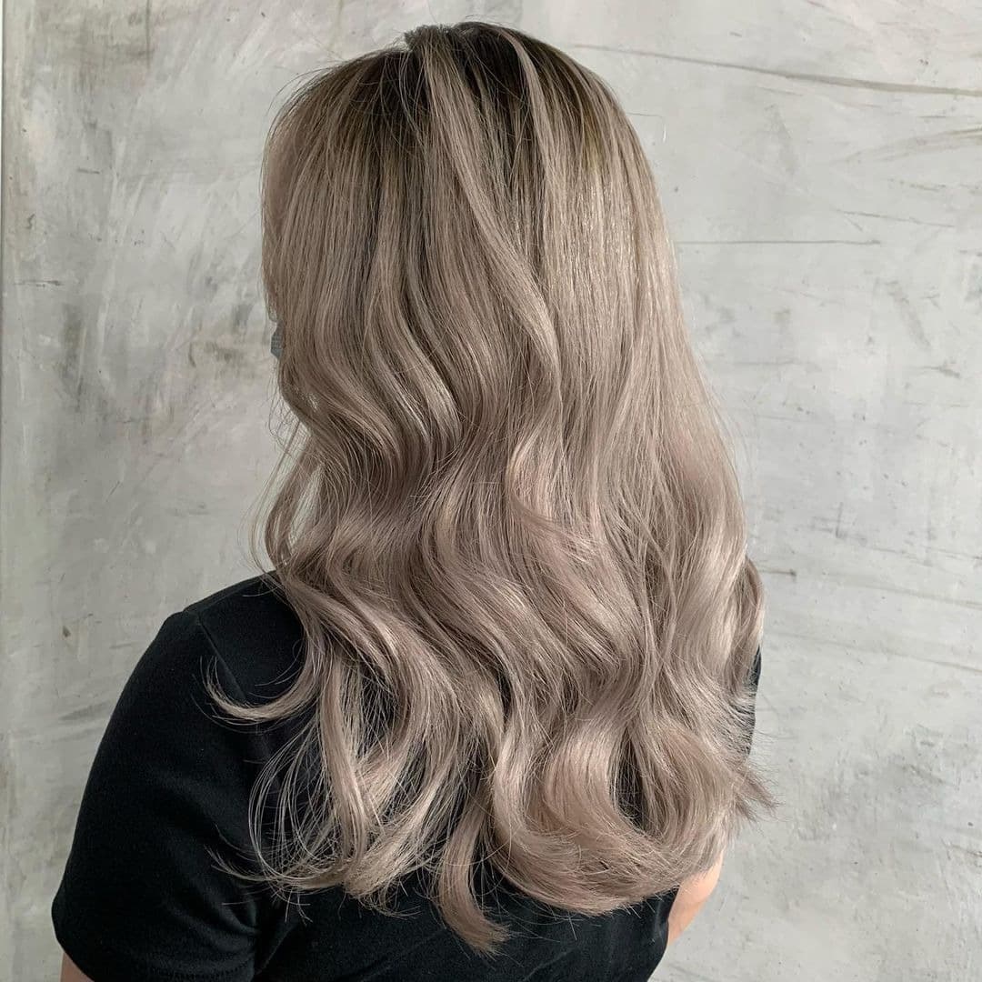 20. Metallic Ash Milk Tea Waves - Milk Tea Hair Color