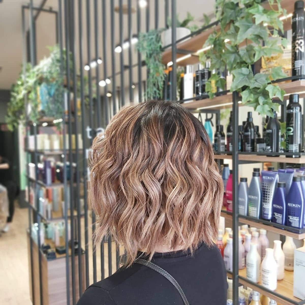 3. Rosewood Textured Lob - Wavy Hairstyles