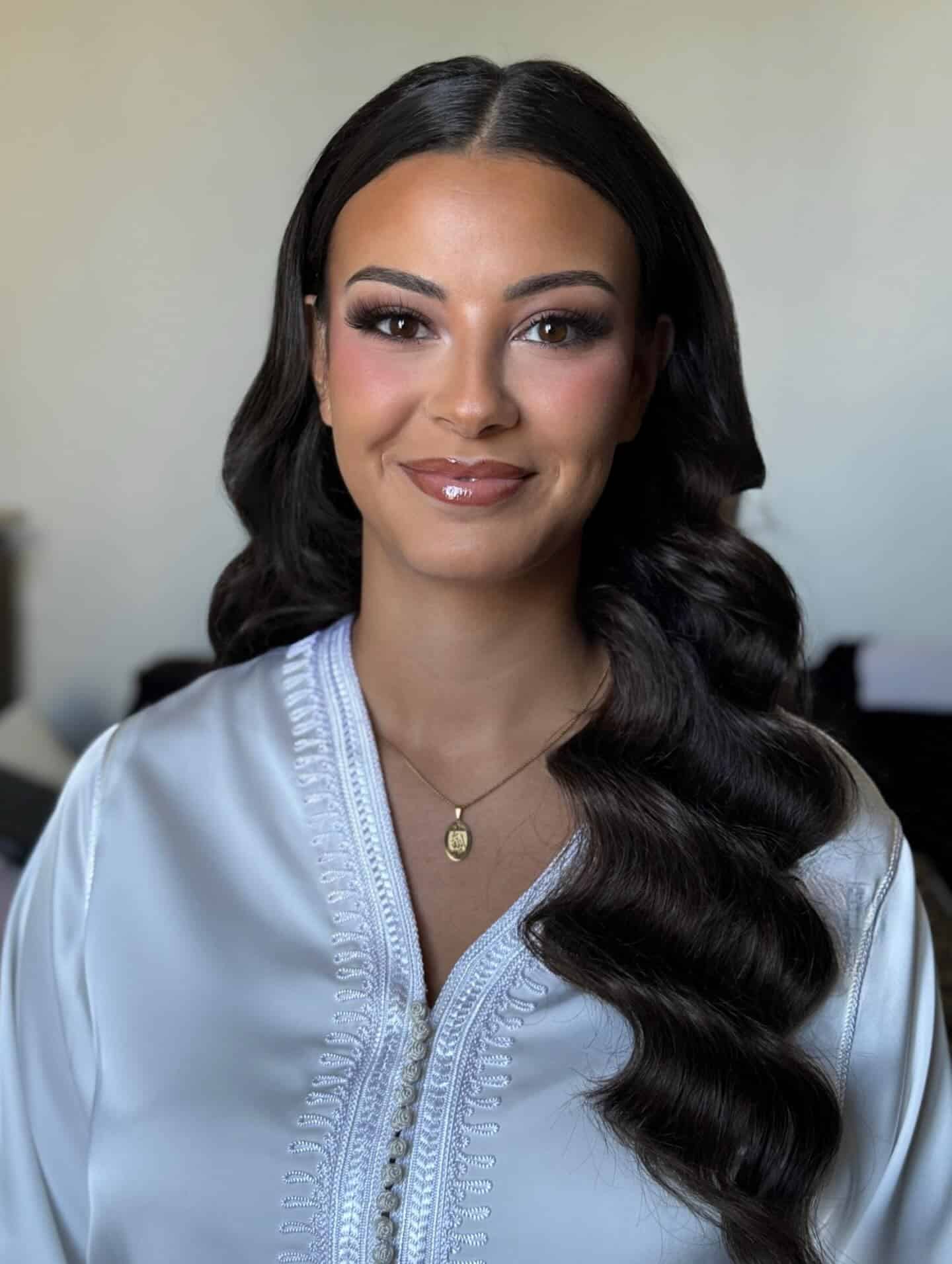 11. Glossy Espresso Waves with Center Part - Wavy Hairstyles