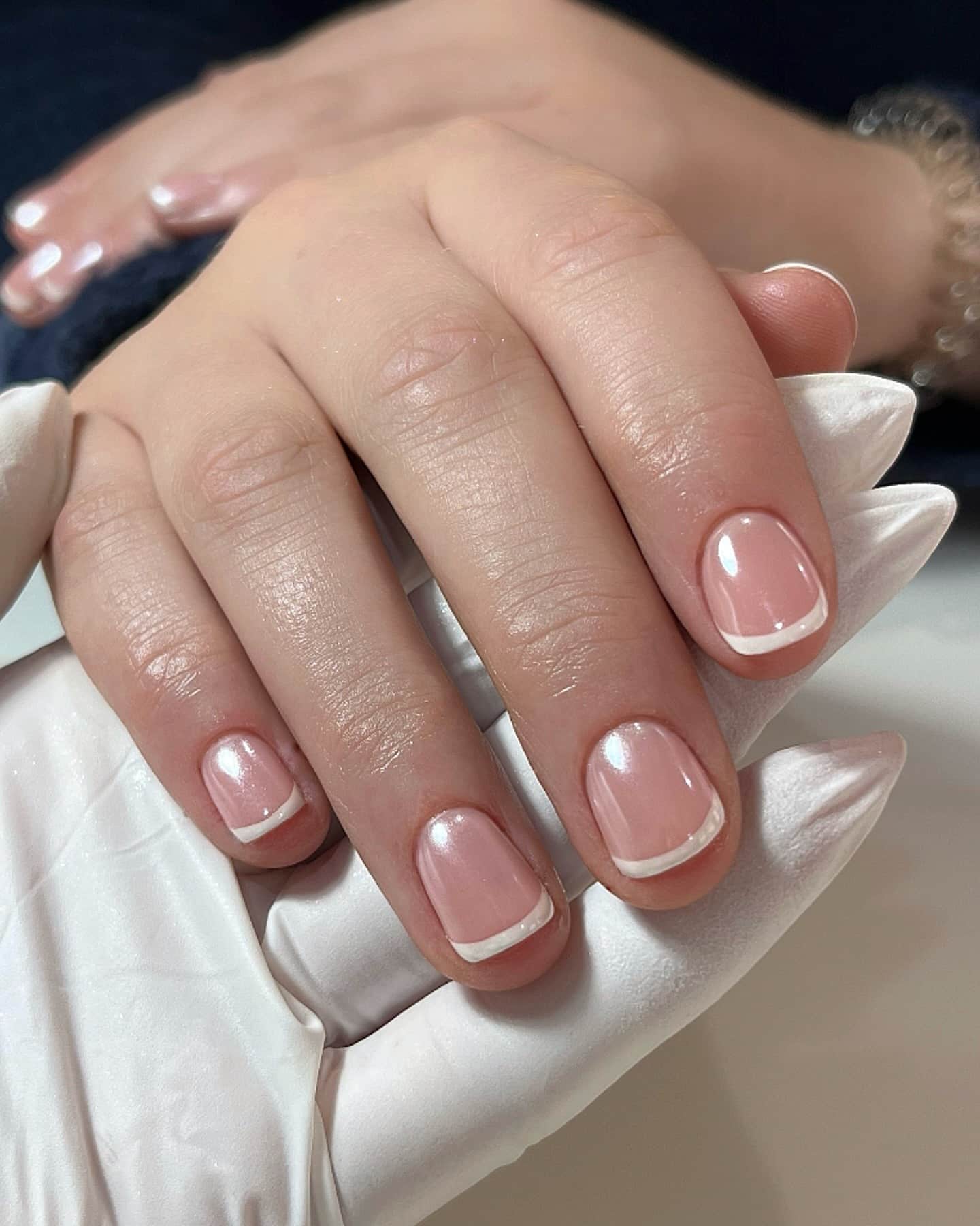 2. Minimalist Micro French - simple short square nail ideas