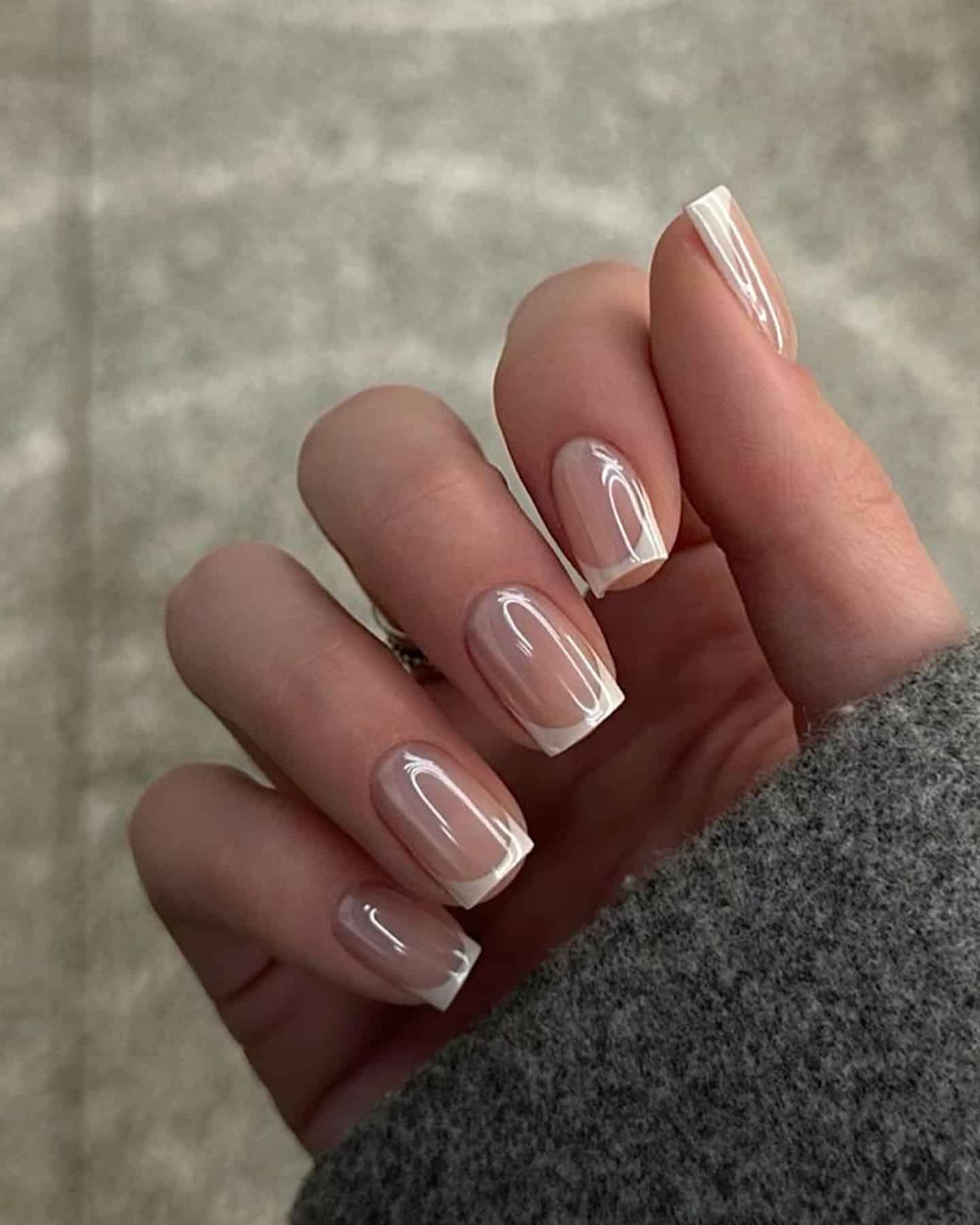 1. Classic French Square Nails - simple square nail ideas
