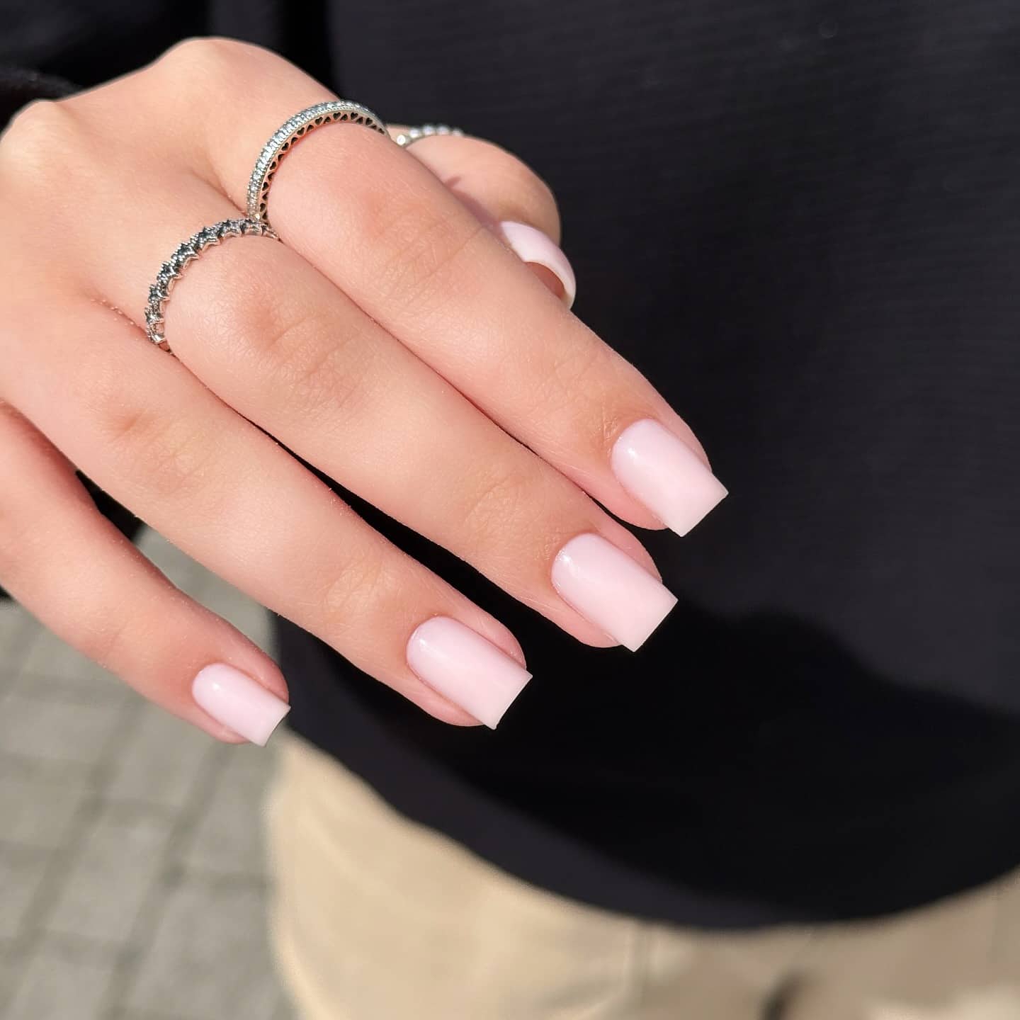 9. Soft Pink Square Nails - simple square nail ideas