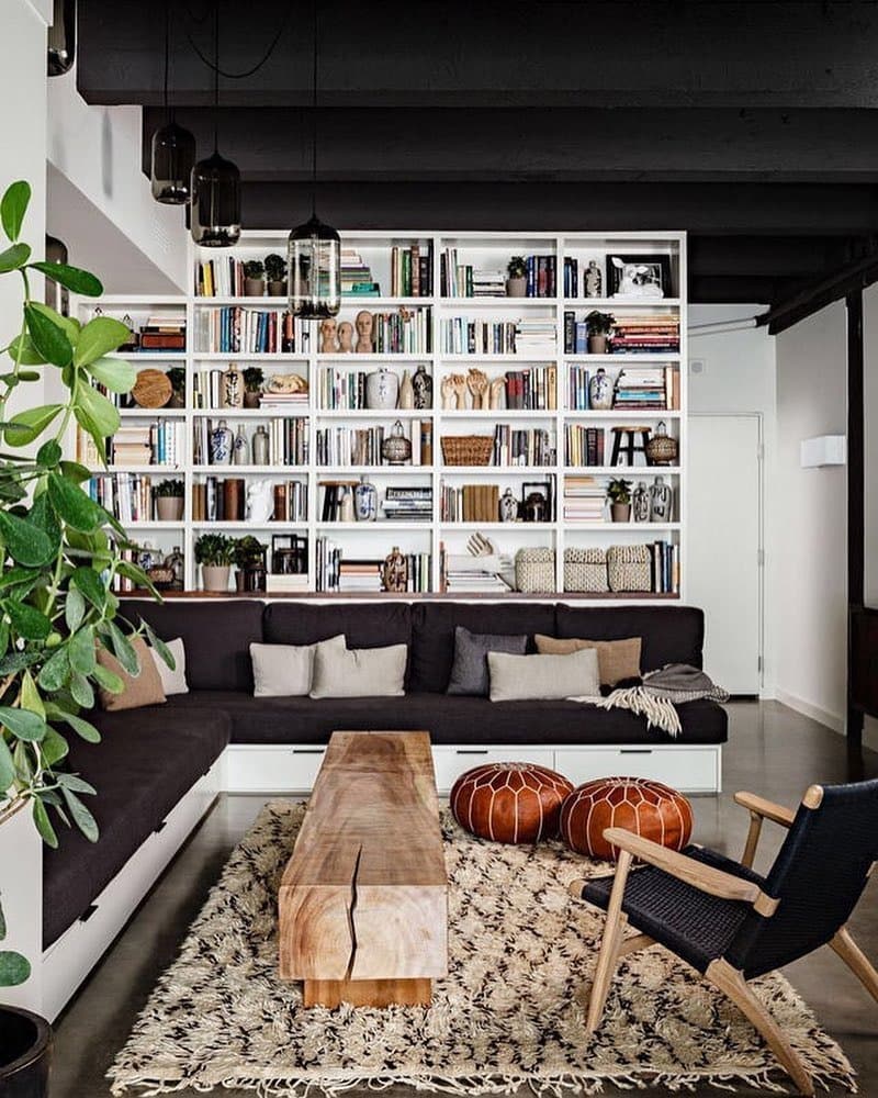 9. Library-Inspired Masculine Lounge - masculine living room ideas