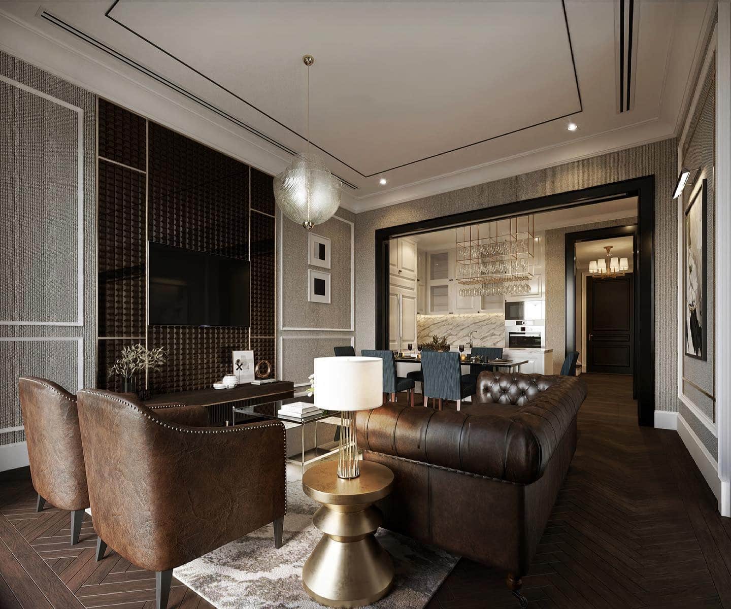 18. Sophisticated Masculinity with Dark Leather and Metallics - masculine living room ideas