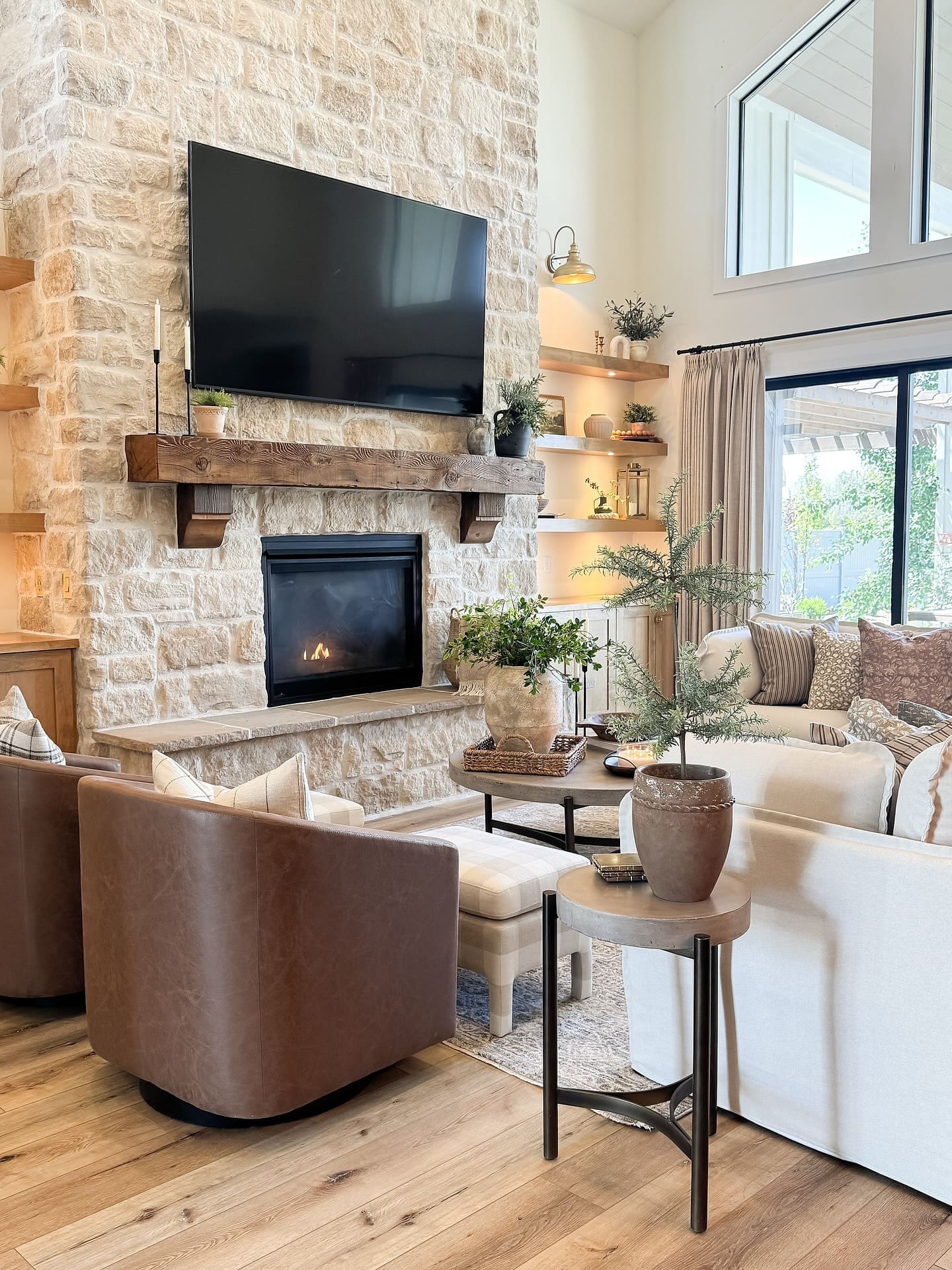 2. Rustic Warmth with Contemporary Touches - brown and black living room ideas