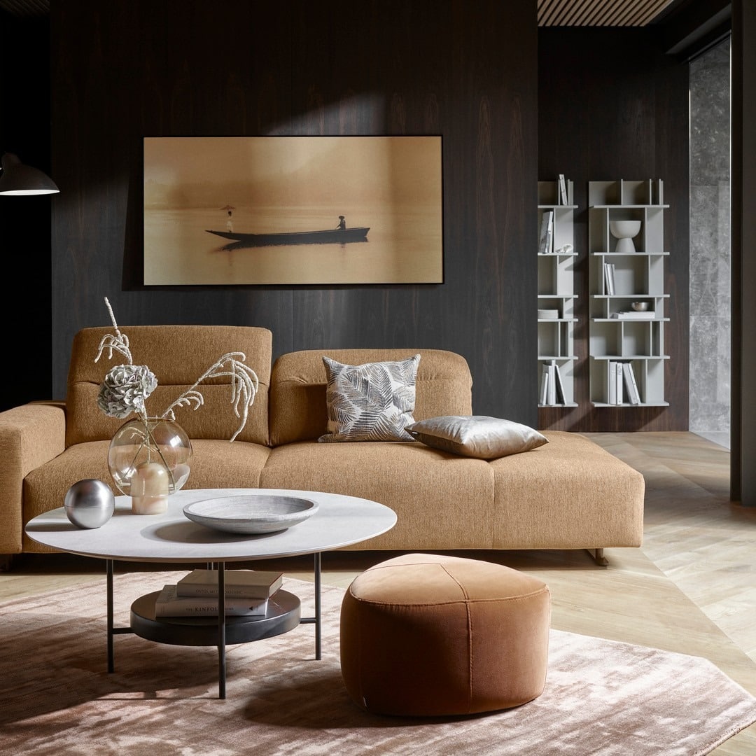 5. Soft Modern with Earth Tones - brown and black living room ideas