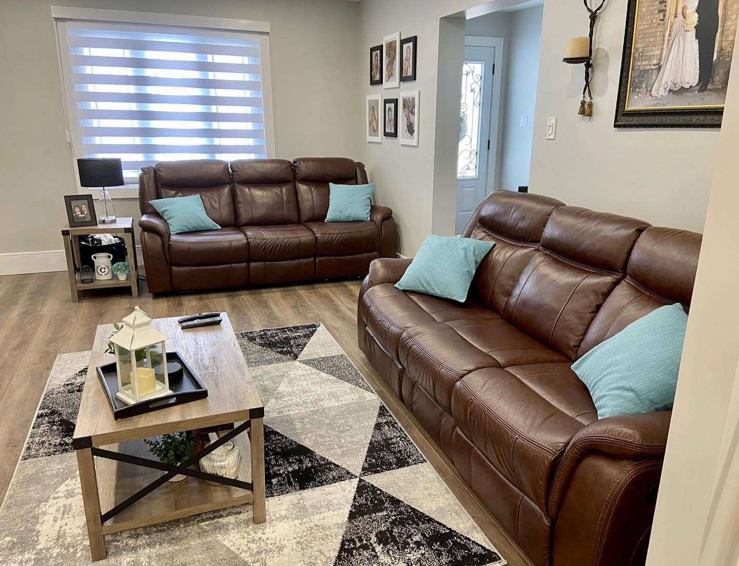 9. Comfort First with Leather Focus - brown and black living room ideas