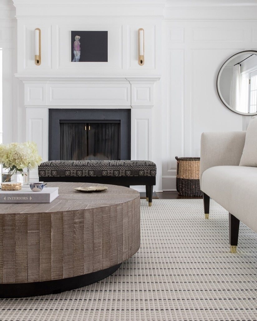 17. Bright Contrast with Black Detailing - brown and black living room ideas