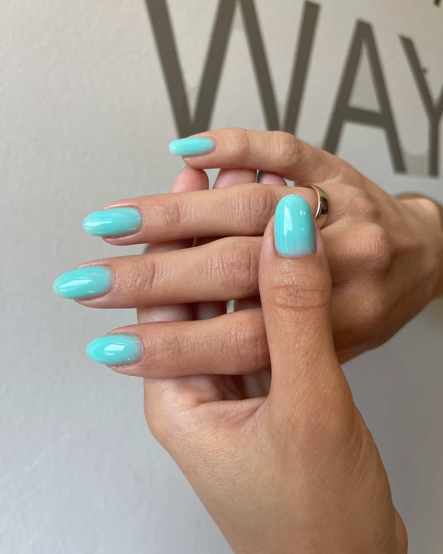 2. Soft Tiffany Blue Oval Nails - tiffany blue nail ideas