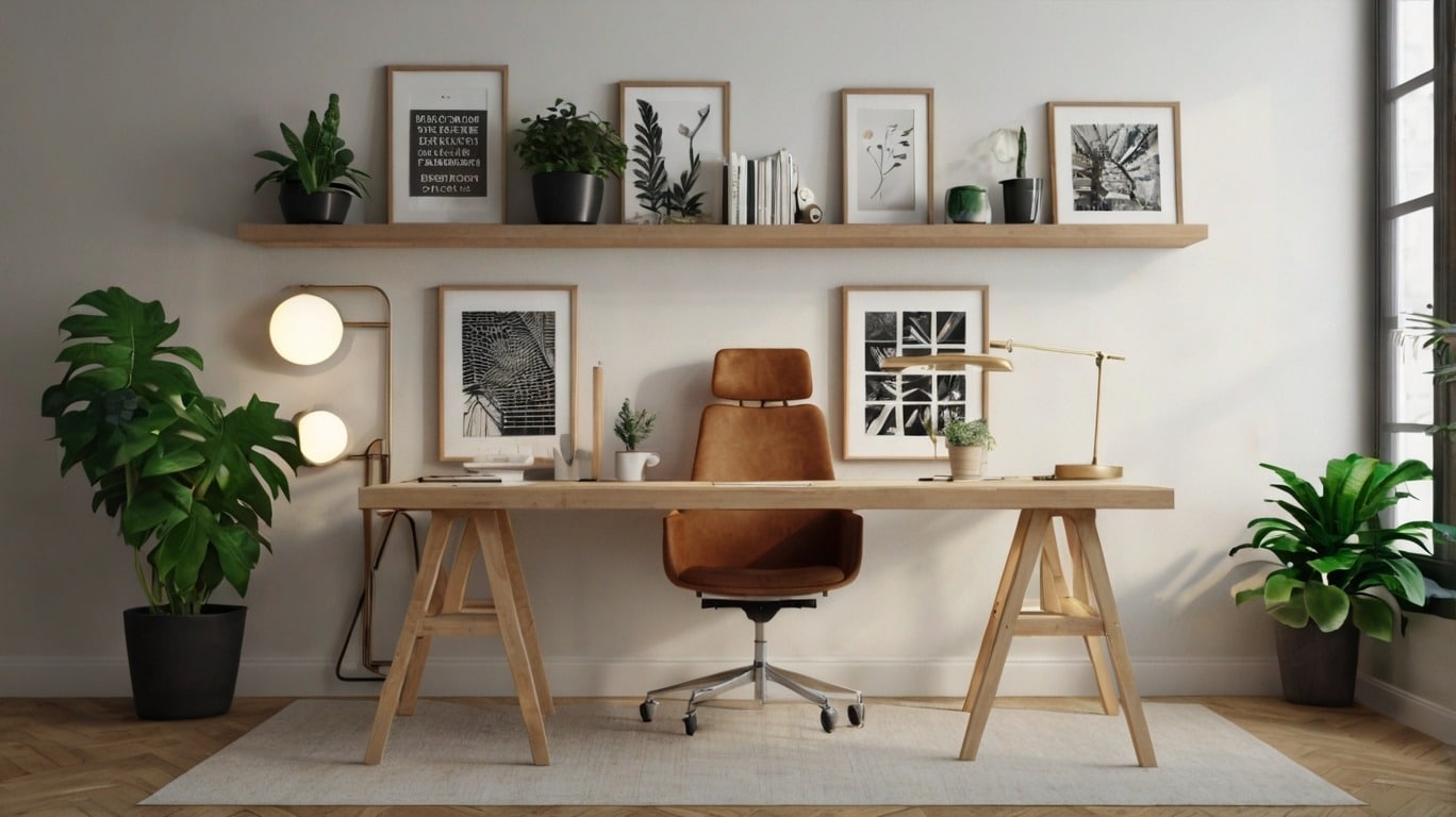 1. Modern Rustic Minimalism in Warm Neutrals - rustic office ideas