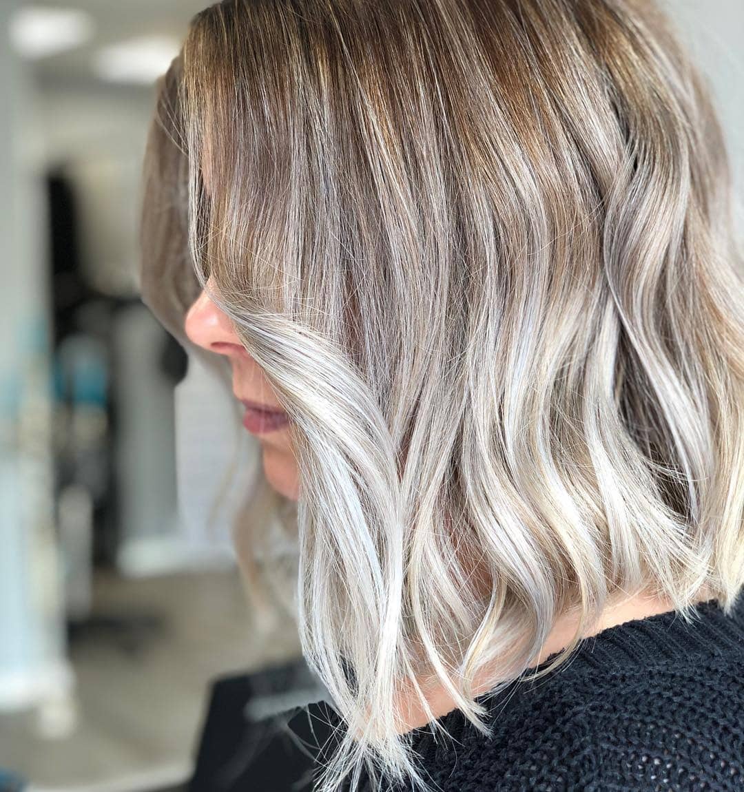 1. Ash Blonde Wavy Lob - Long Bob Hairstyles