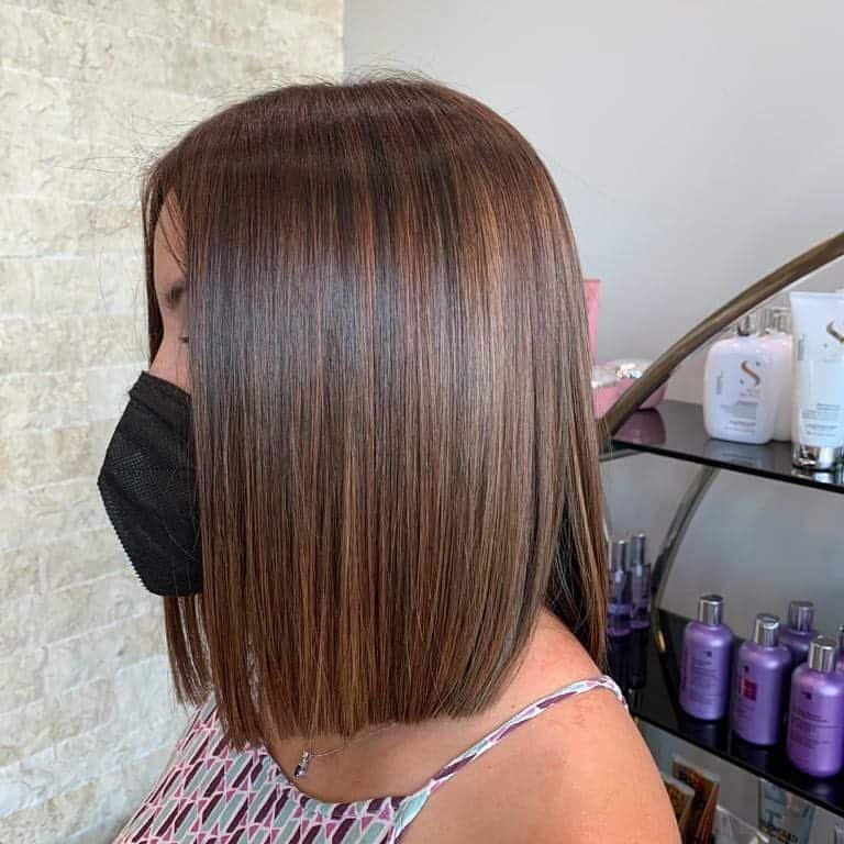 10. Sleek Straight Brunette Lob - Long Bob Hairstyles