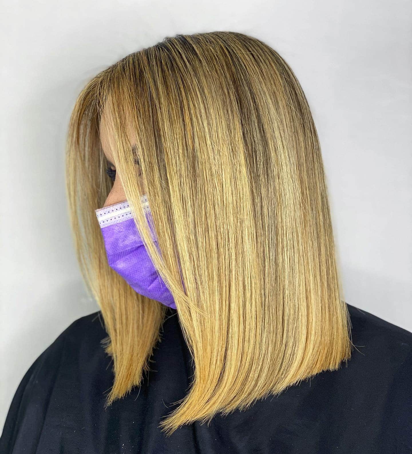 21. Sleek Golden Blonde Lob - Long Bob Hairstyles