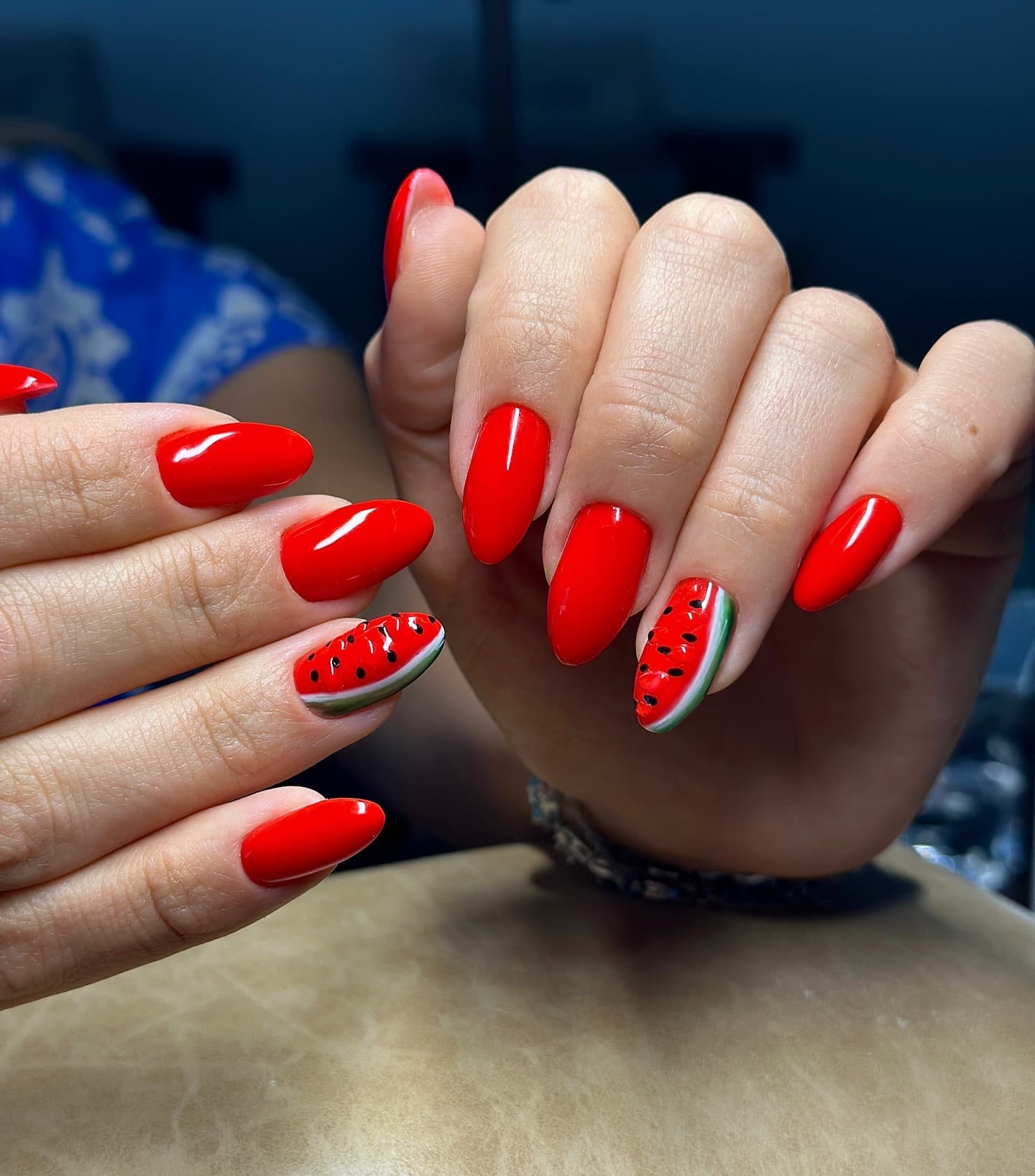 3. Classic Red Watermelon Chic - watermelon nail ideas
