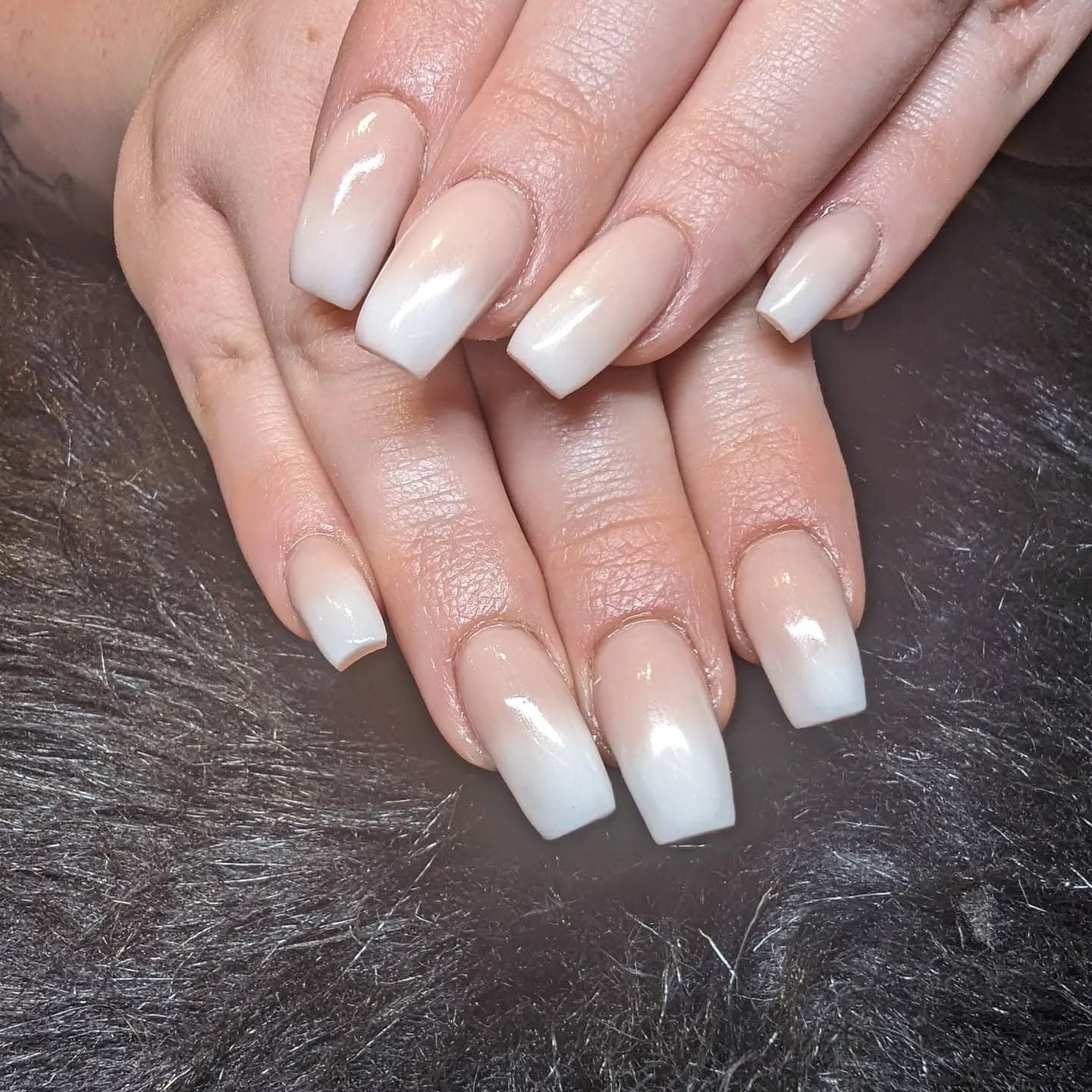 3. Classic Square White Fade - white ombre nail ideas