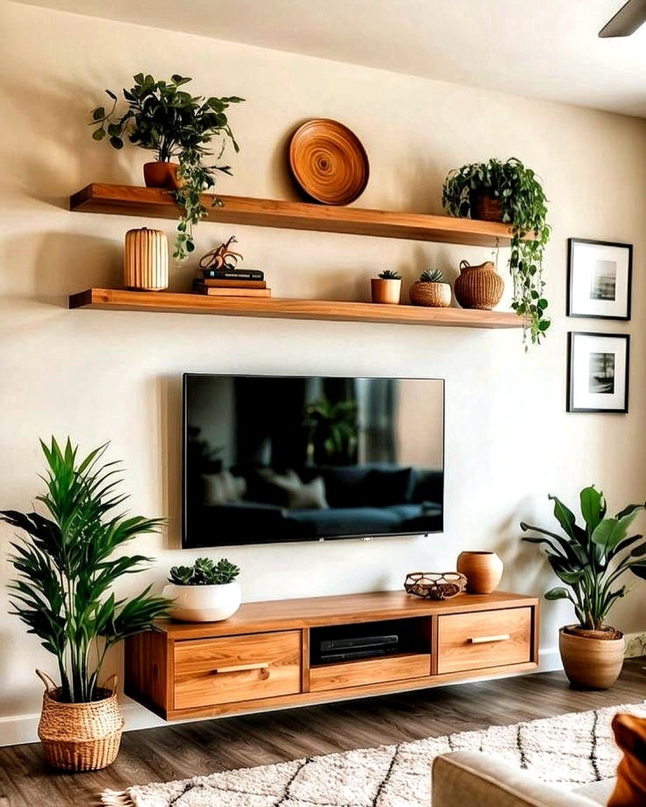 17. Marble Frame with Linear Precision - living room tv ideas