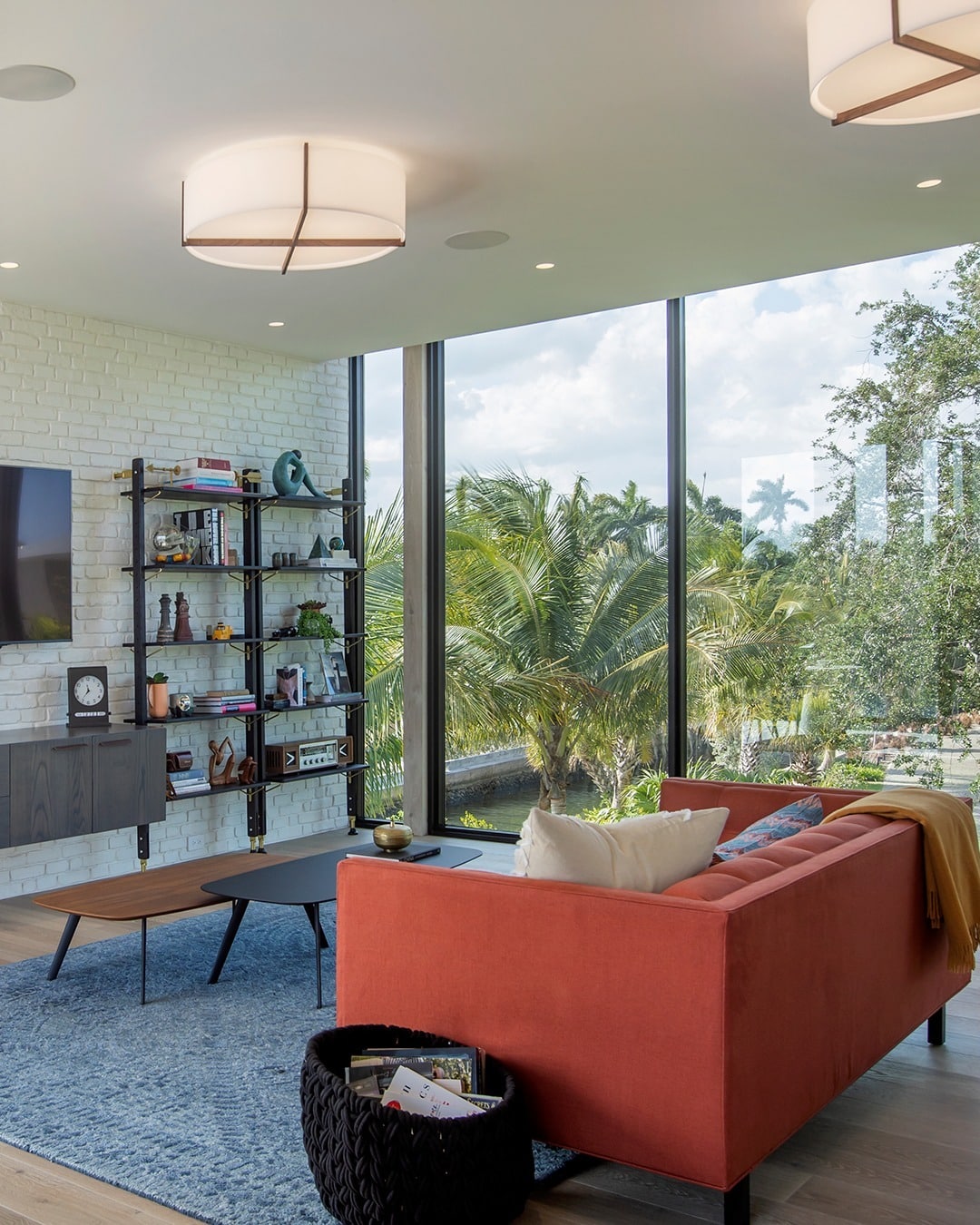 5. Bright Views with Coral Comfort - lounge office room ideas