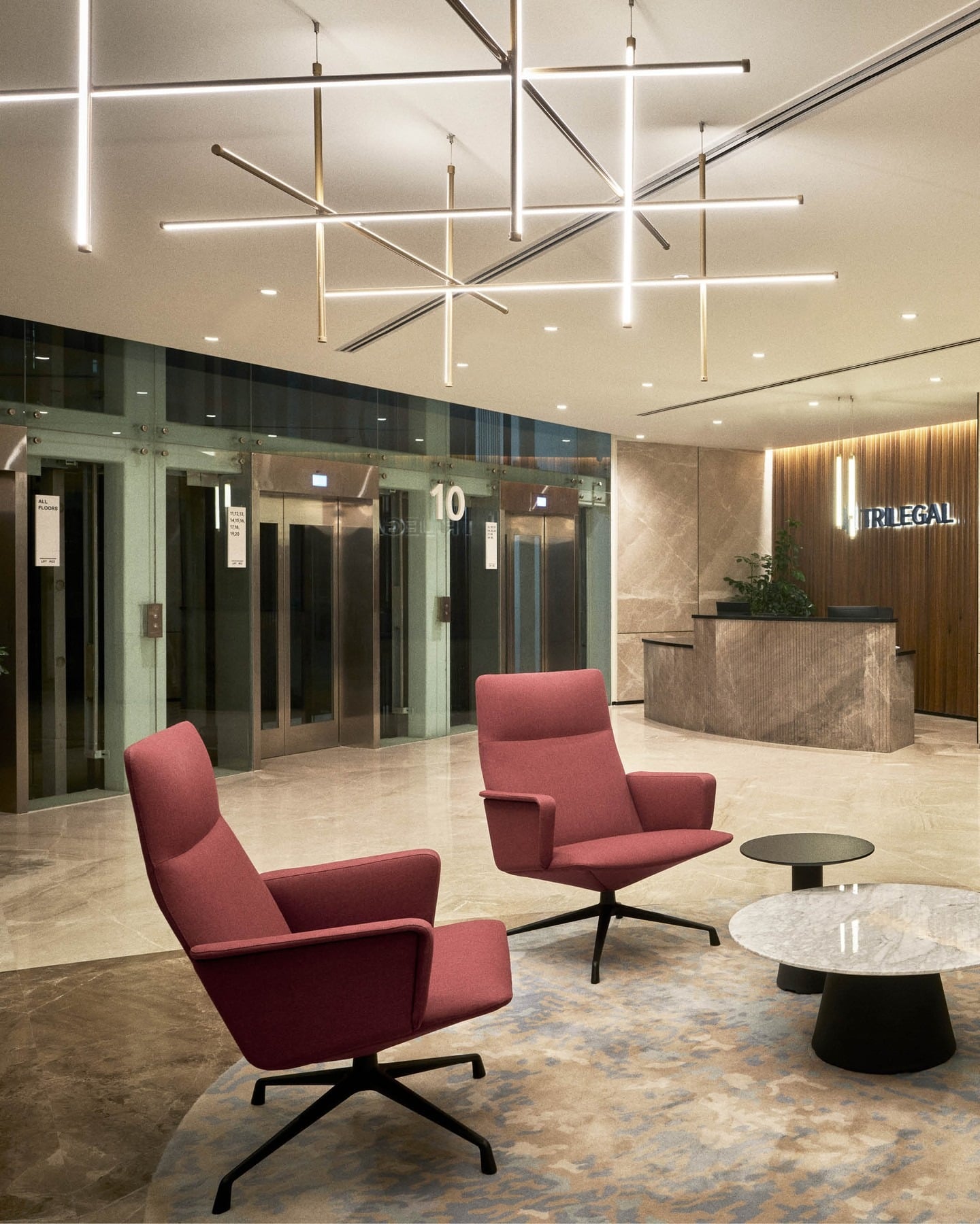 6. Polished Marble Elegance - lounge office room ideas