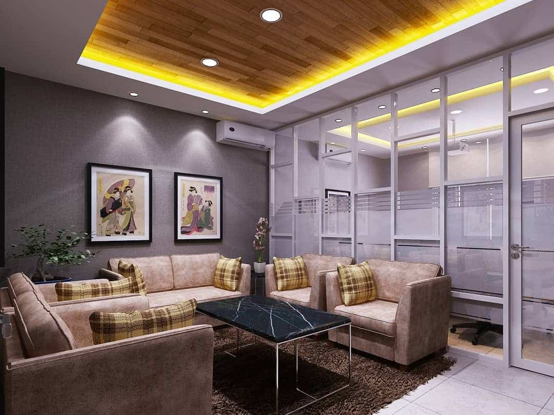 7. Classic Comfort with Subtle Luxury - lounge office room ideas